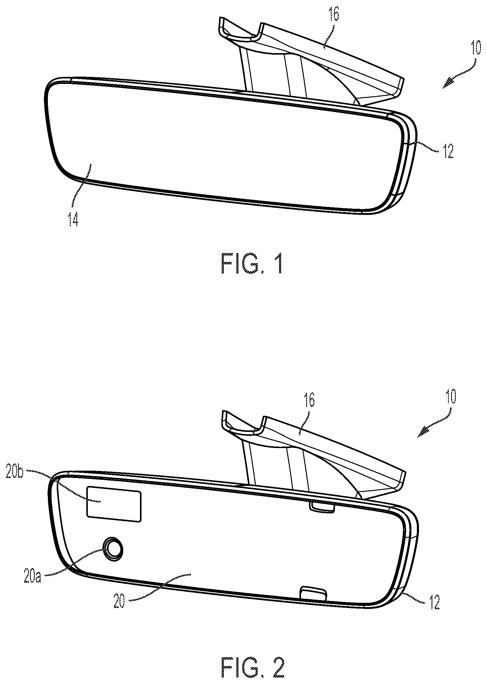 Patent US11780370 Figure 1 – Vehicular driver monitoring system with DMS camera at interior rearview mirror assembly