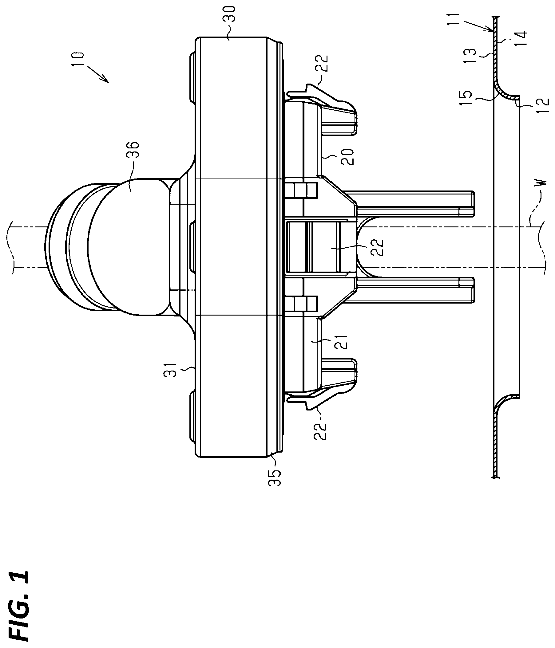Patent US11780388 — Grommet — Figure 1