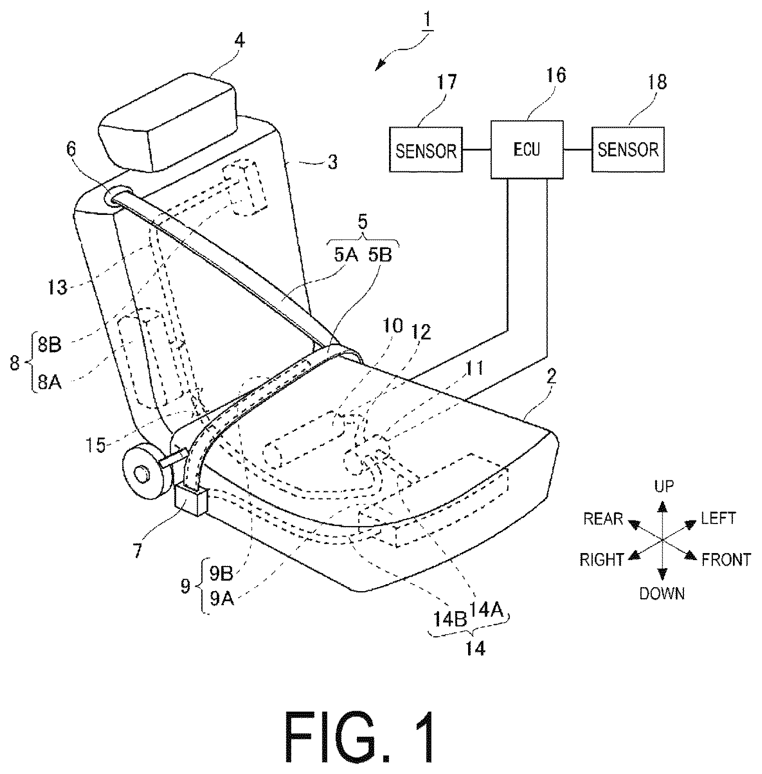 Patent US11780397 — Airbag device — Figure 1