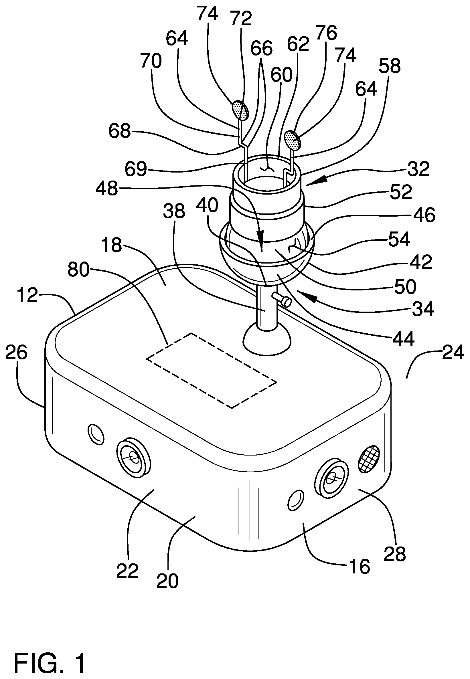 Patent US11780405 — Vehicle alarm assembly — Figure 1