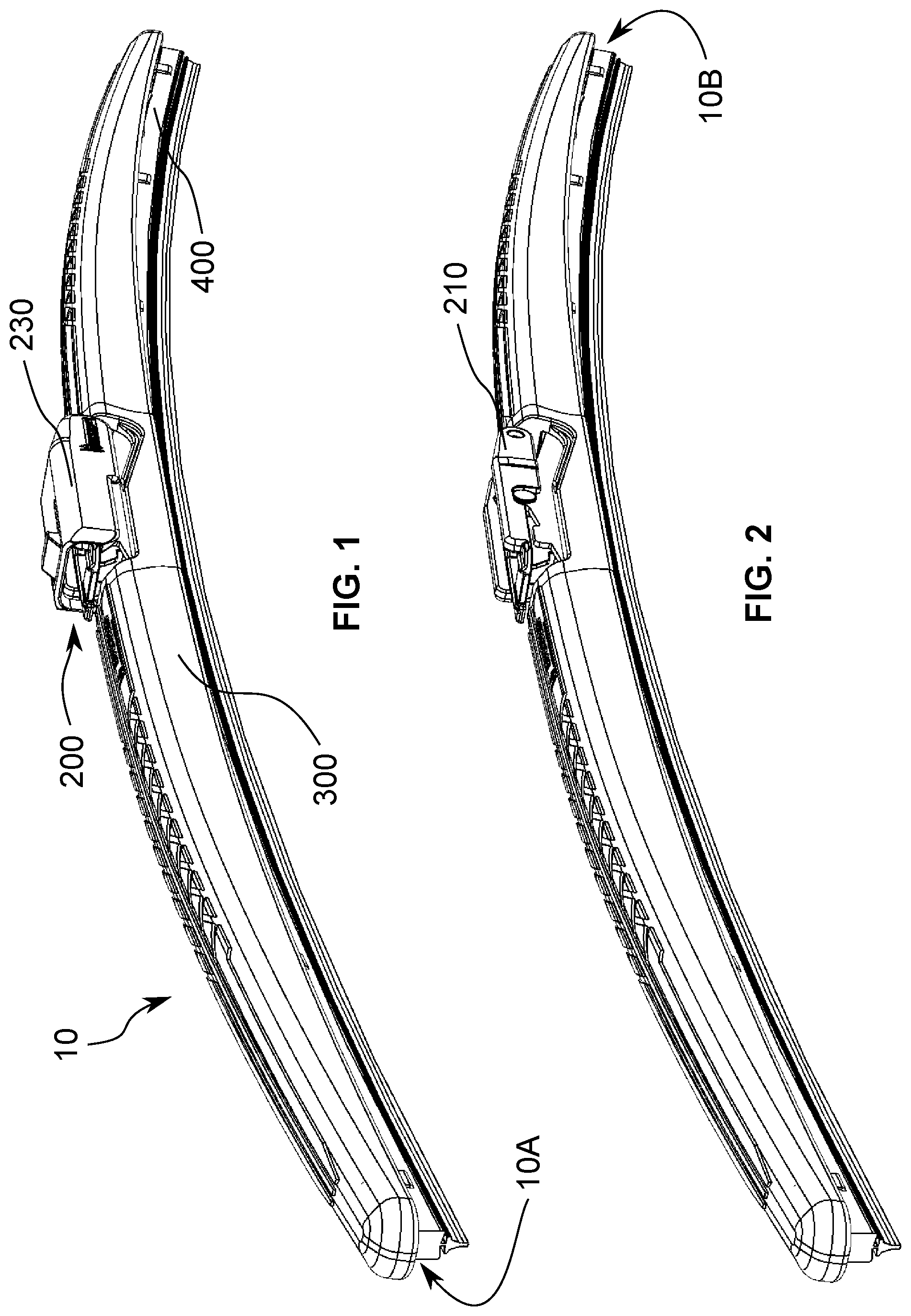 Patent US11780408 Figure 1 – Windshield wiper connector and assembly