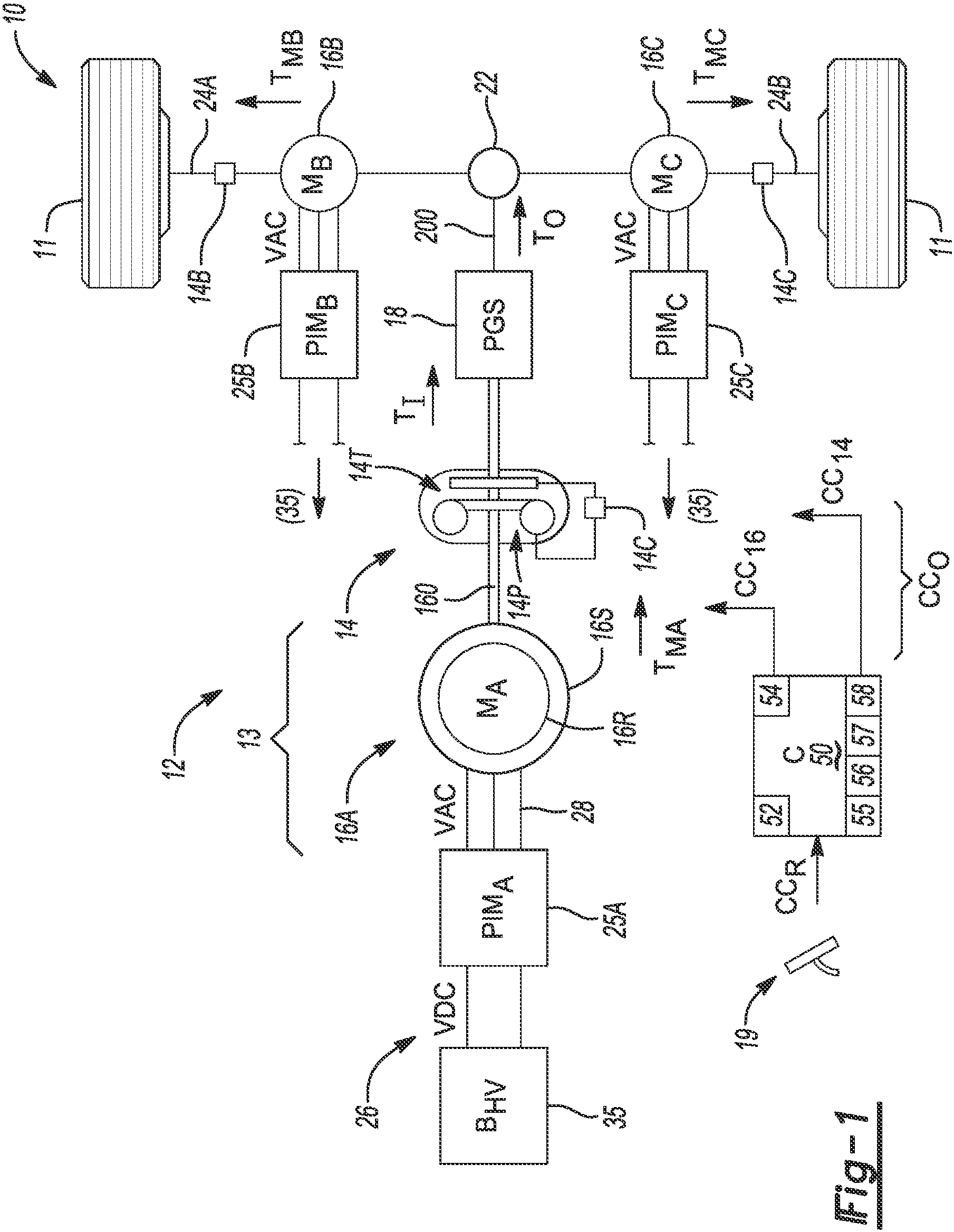 Patent US11780421 — Motor and torque converter clutch control strategy for electric drive unit having motor-driven torque converter — Figure 1