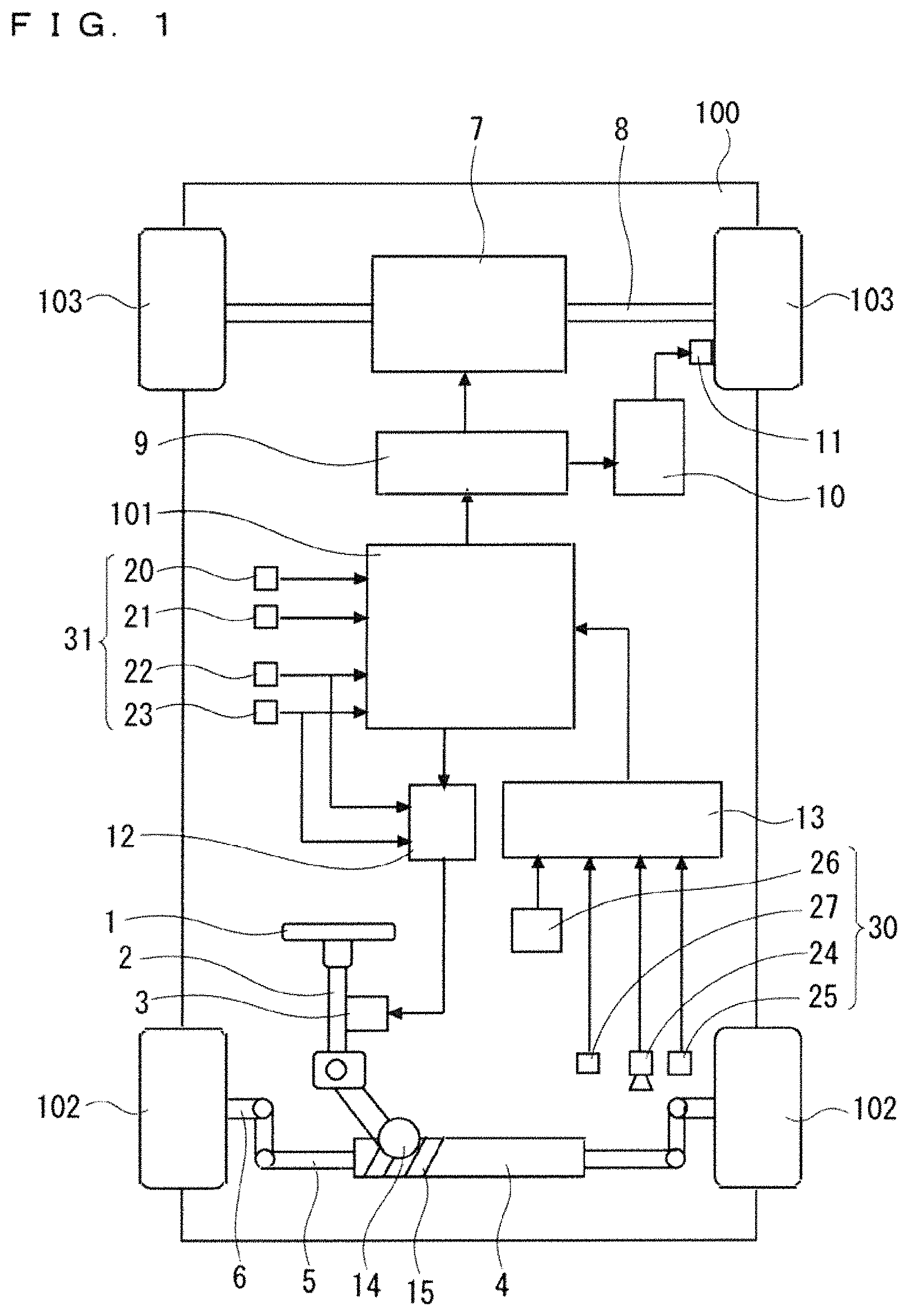 Patent US11780424 — Vehicle control device and vehicle control method — Figure 1