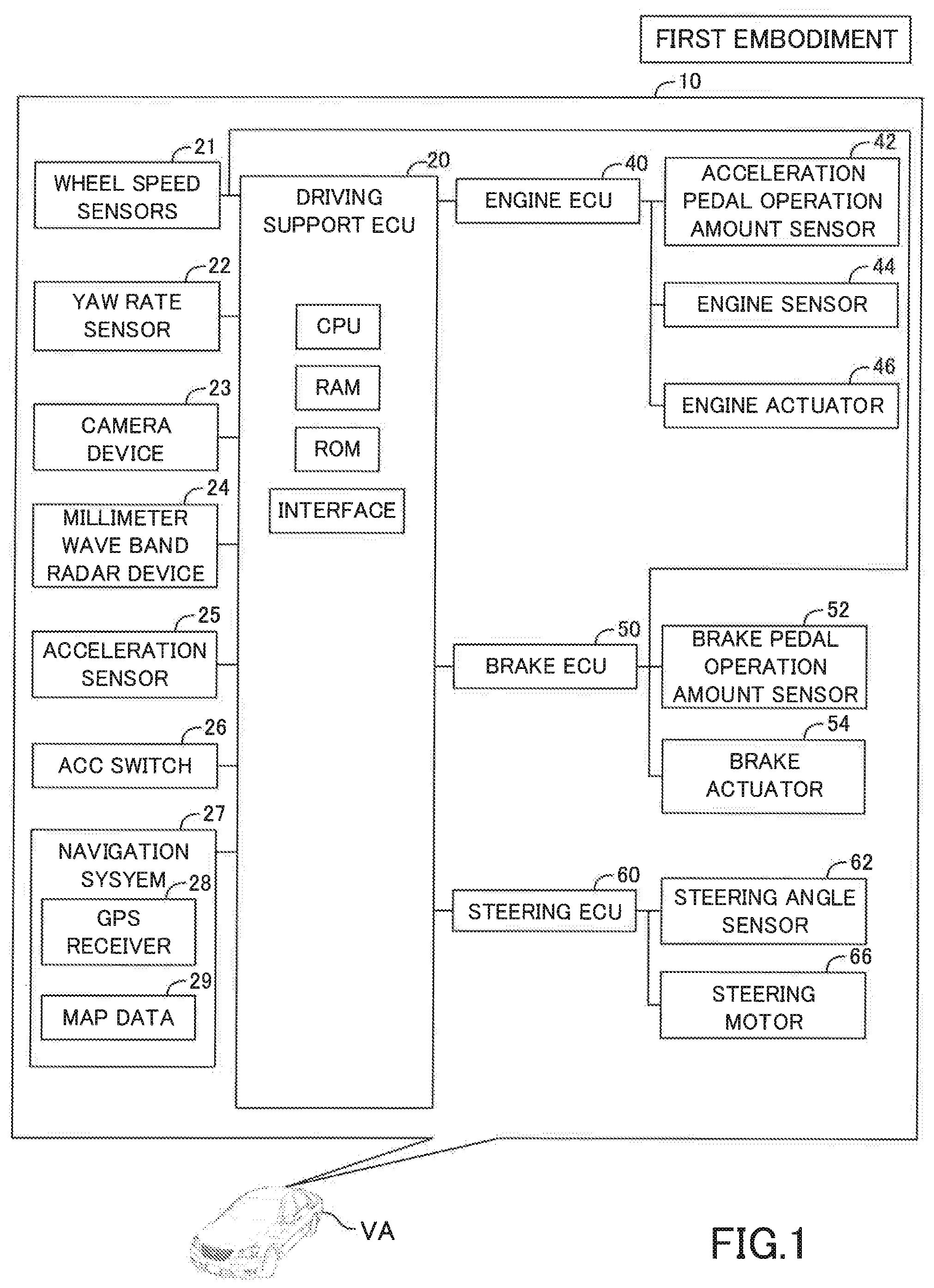 Patent US11780425 — Vehicle control apparatus — Figure 1