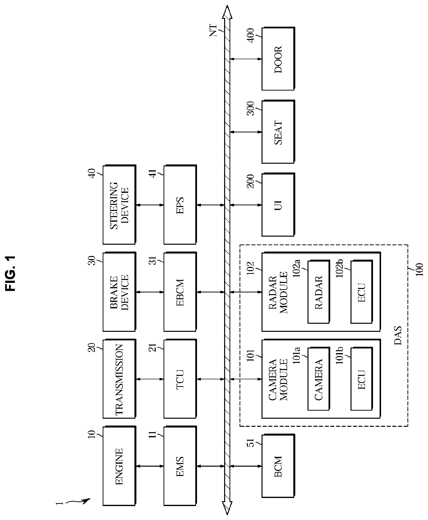 Patent US11780427 — Apparatus for assisting driving and method thereof — Figure 1