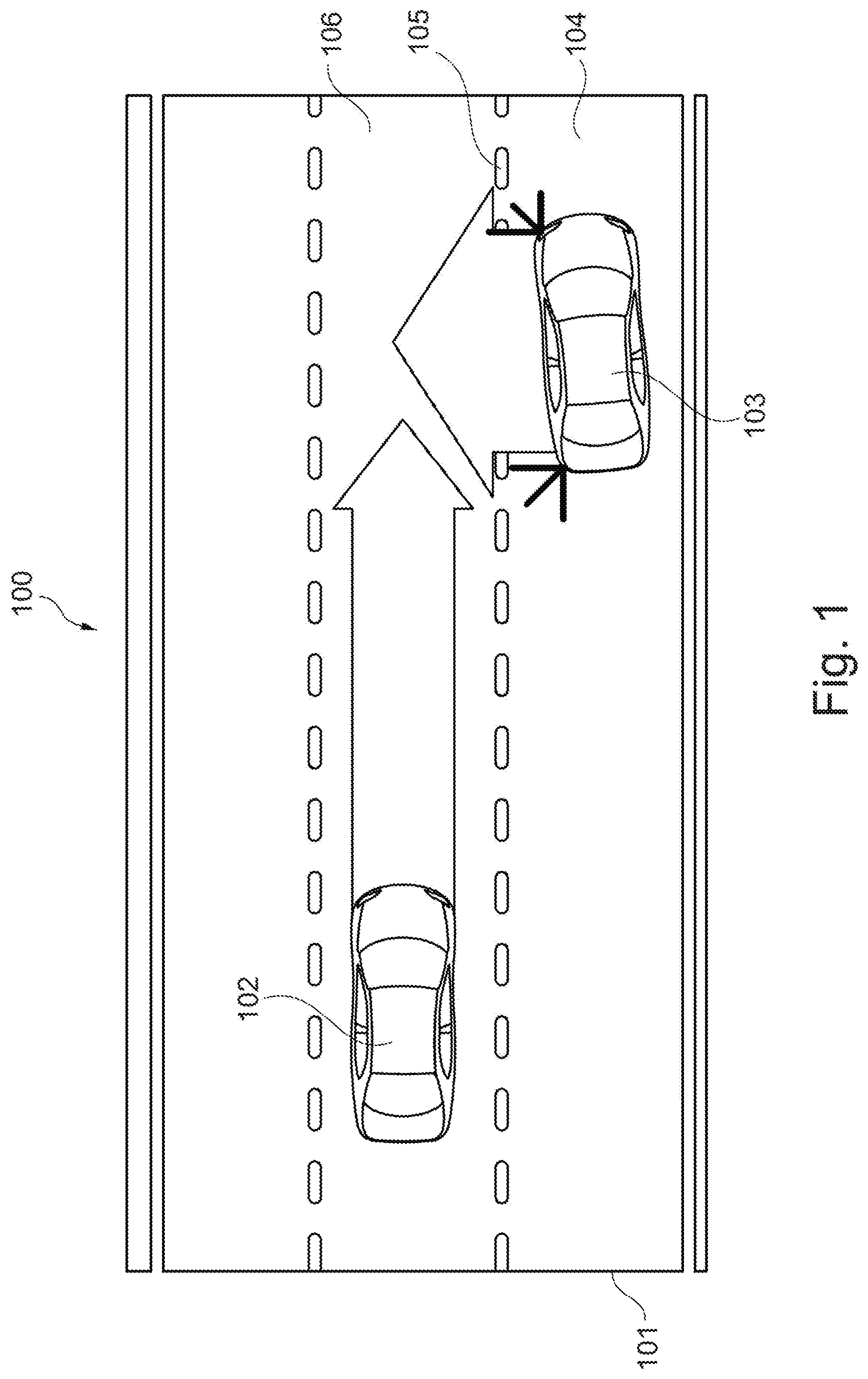 Patent US11780434 Figure 1 – Lane change intention estimation of a vehicle