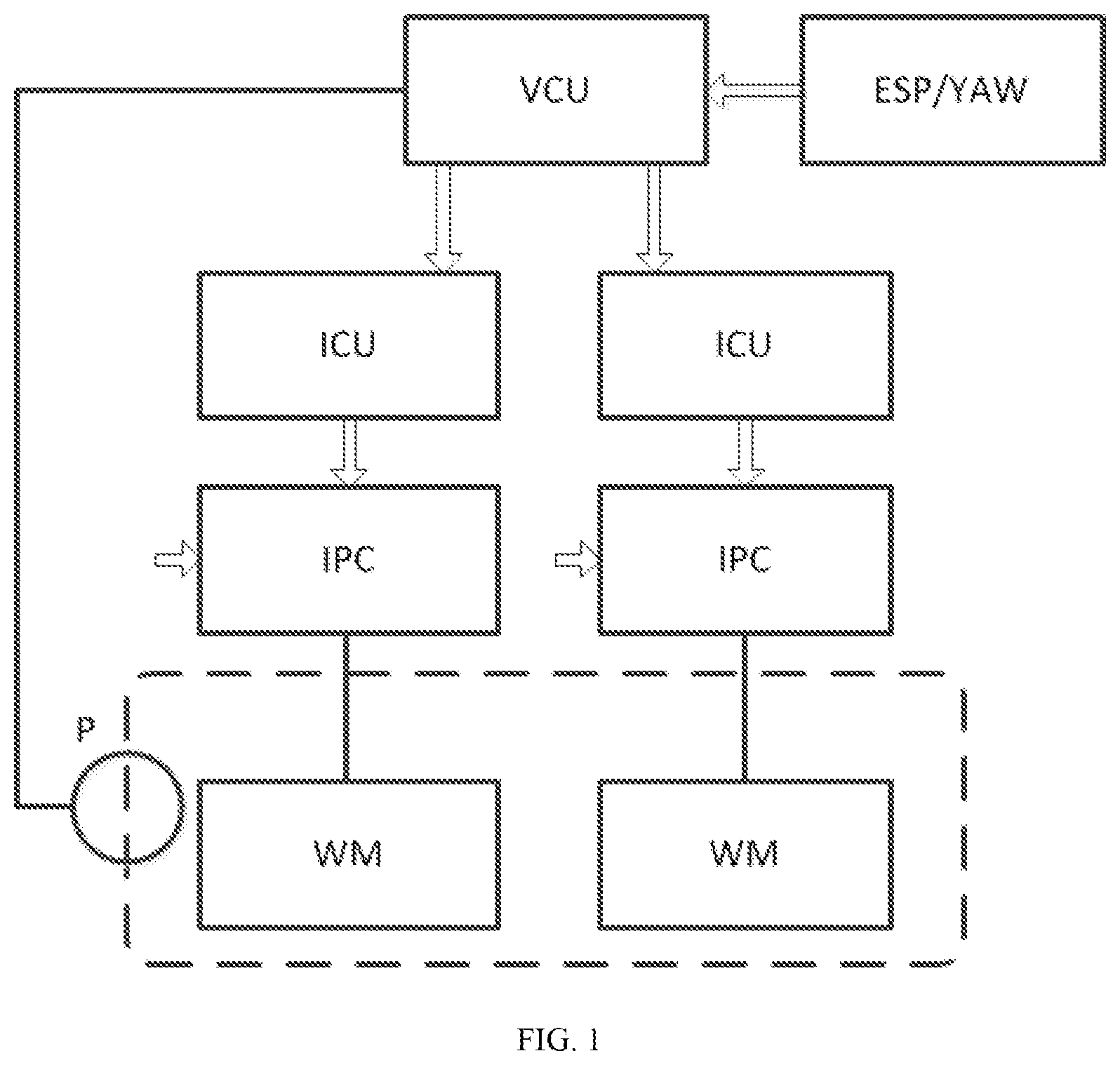 Patent US11780447 — Torque vector distribution system for hub motor driving system — Figure 1