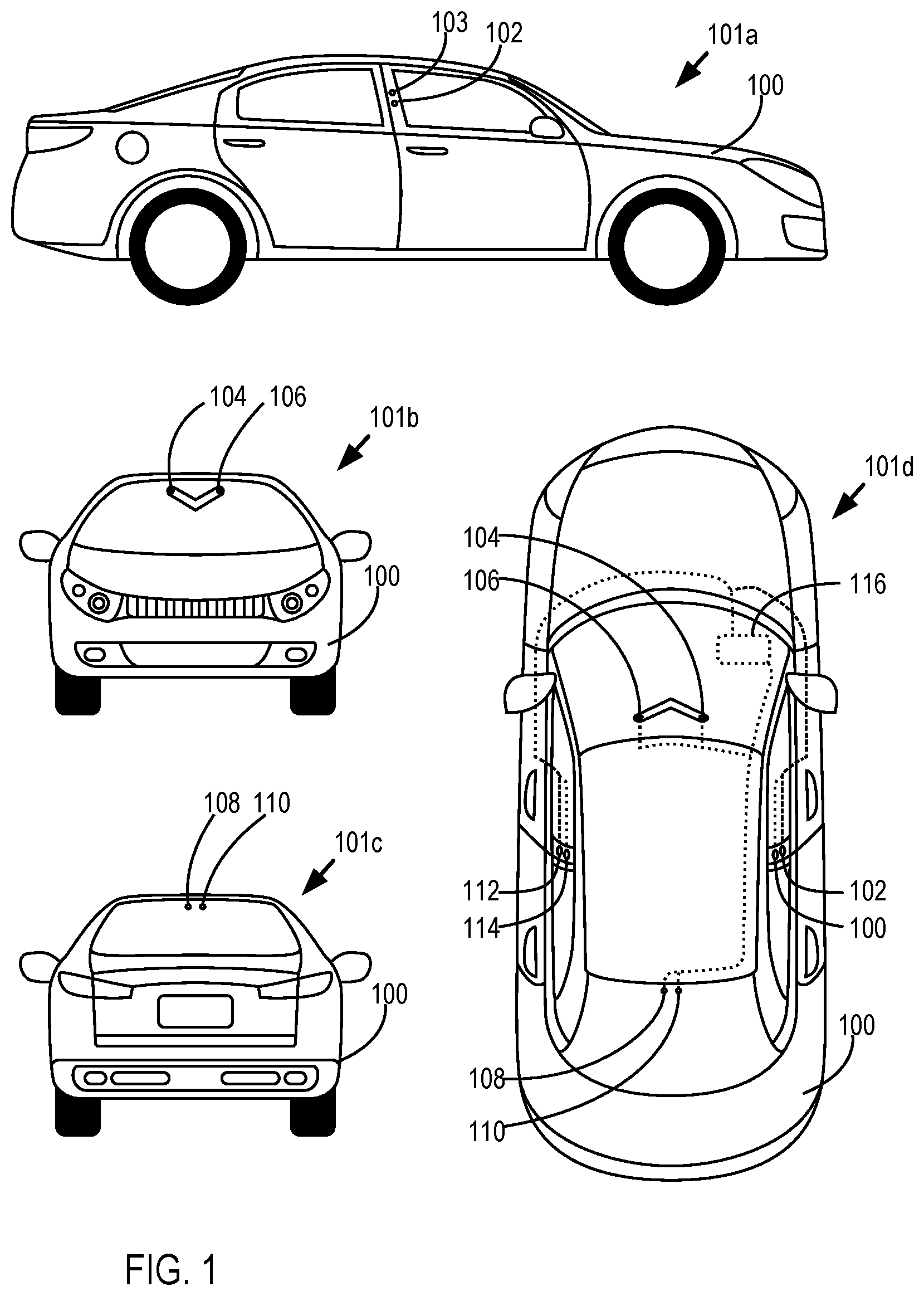 Patent US11780460 — Determining control operations for an autonomous vehicle — Figure 1
