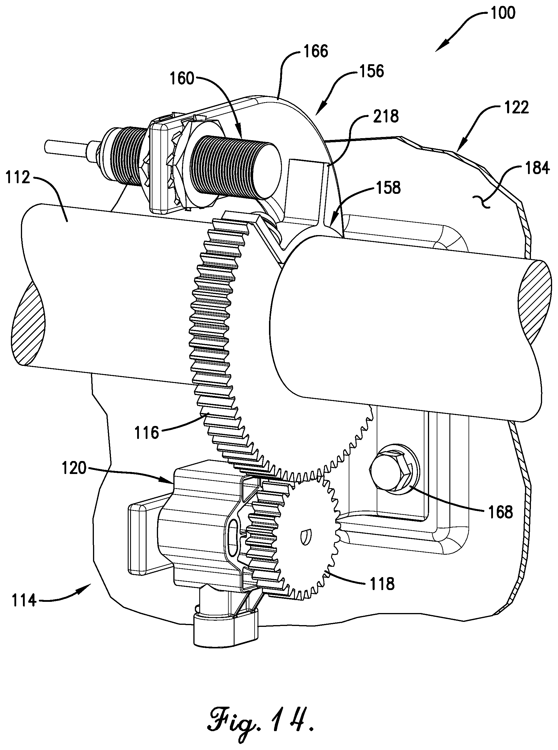 Patent US11780479 Figure 14 – Grade crossing gate arm position detection system