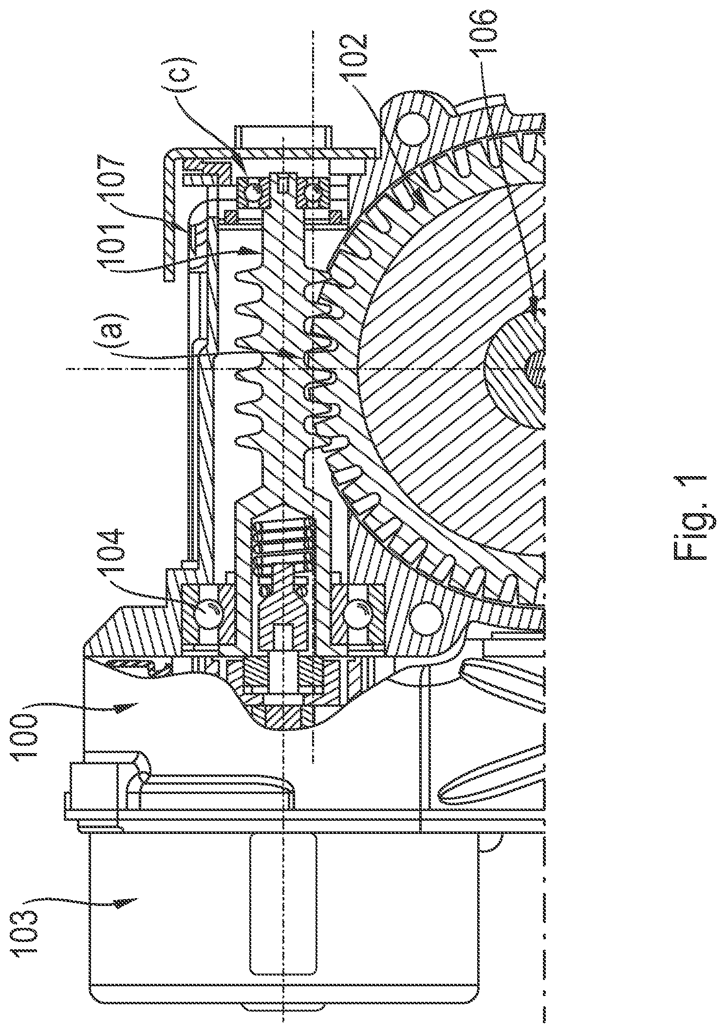Patent US11780490 — Gearbox assembly for an electric power steering apparatus — Figure 1