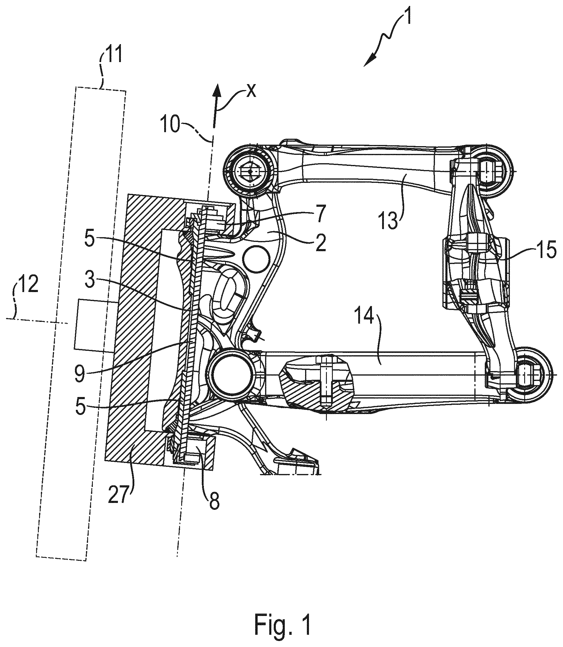Patent US11780495 — Wheel suspension for a vehicle — Figure 1