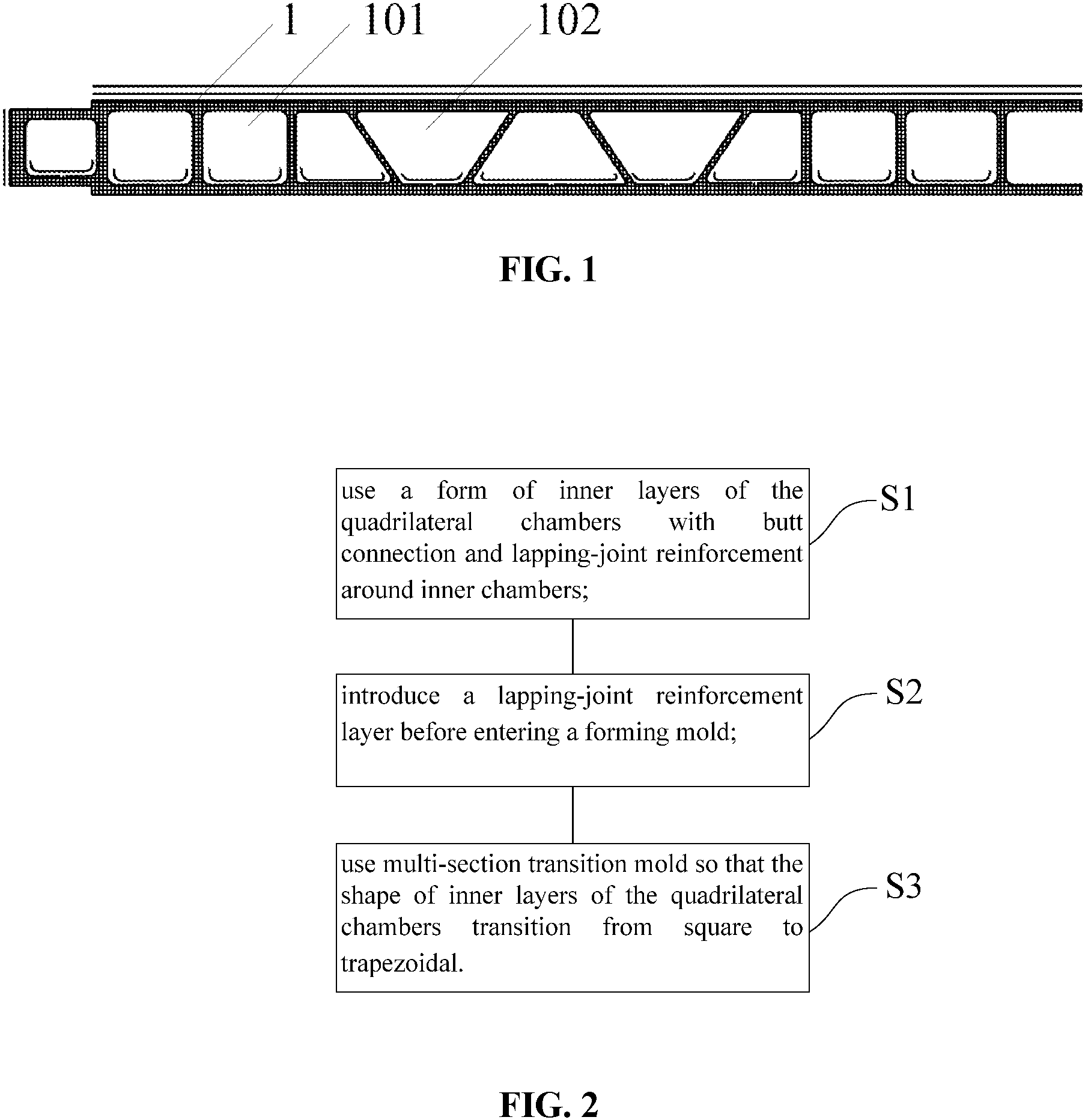 Patent US11780507 — Composite material vehicle body and composite material laying structure and laying method — Figure 1