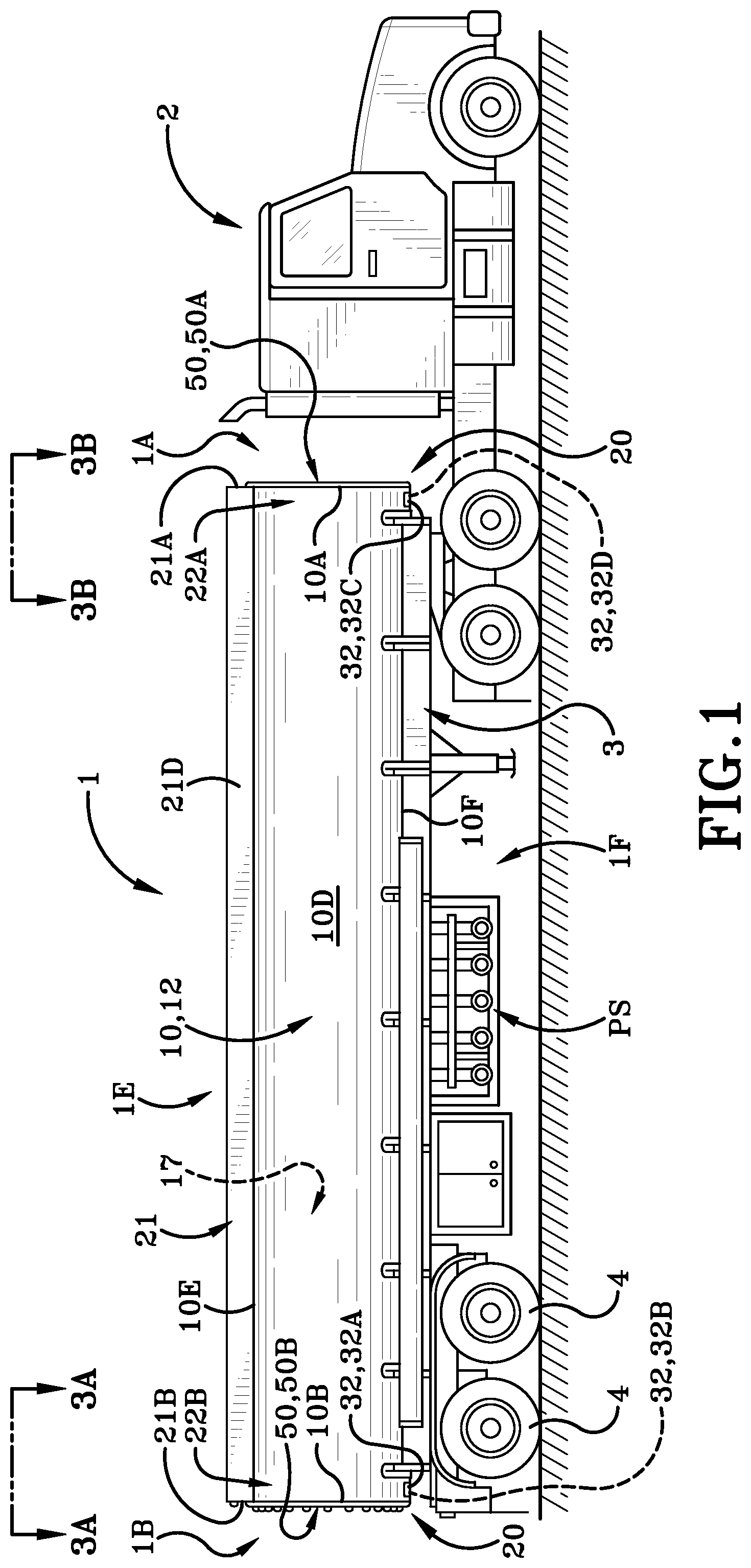 Patent US11780508 — Trailer with stainless steel bulkhead — Figure 1