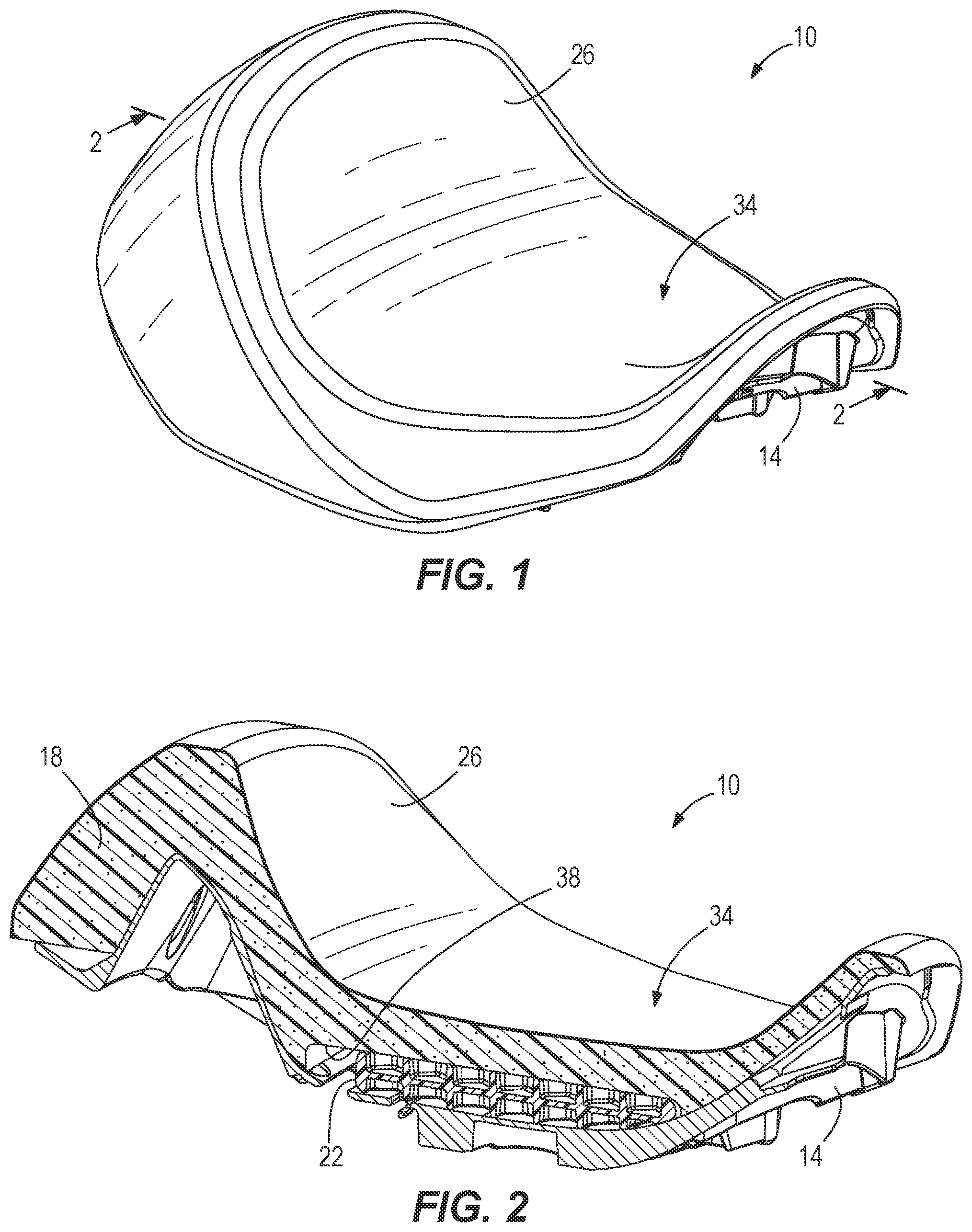 Patent US11780523 — Multi-material support pad — Figure 1