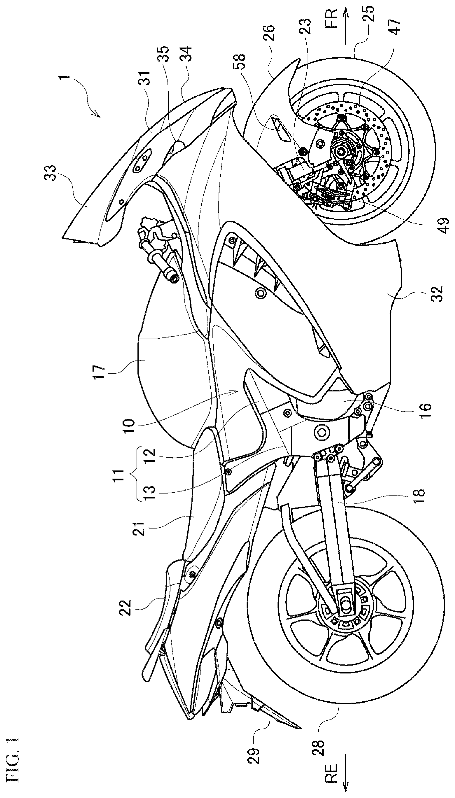 Patent US11780524 — Front fender — Figure 1