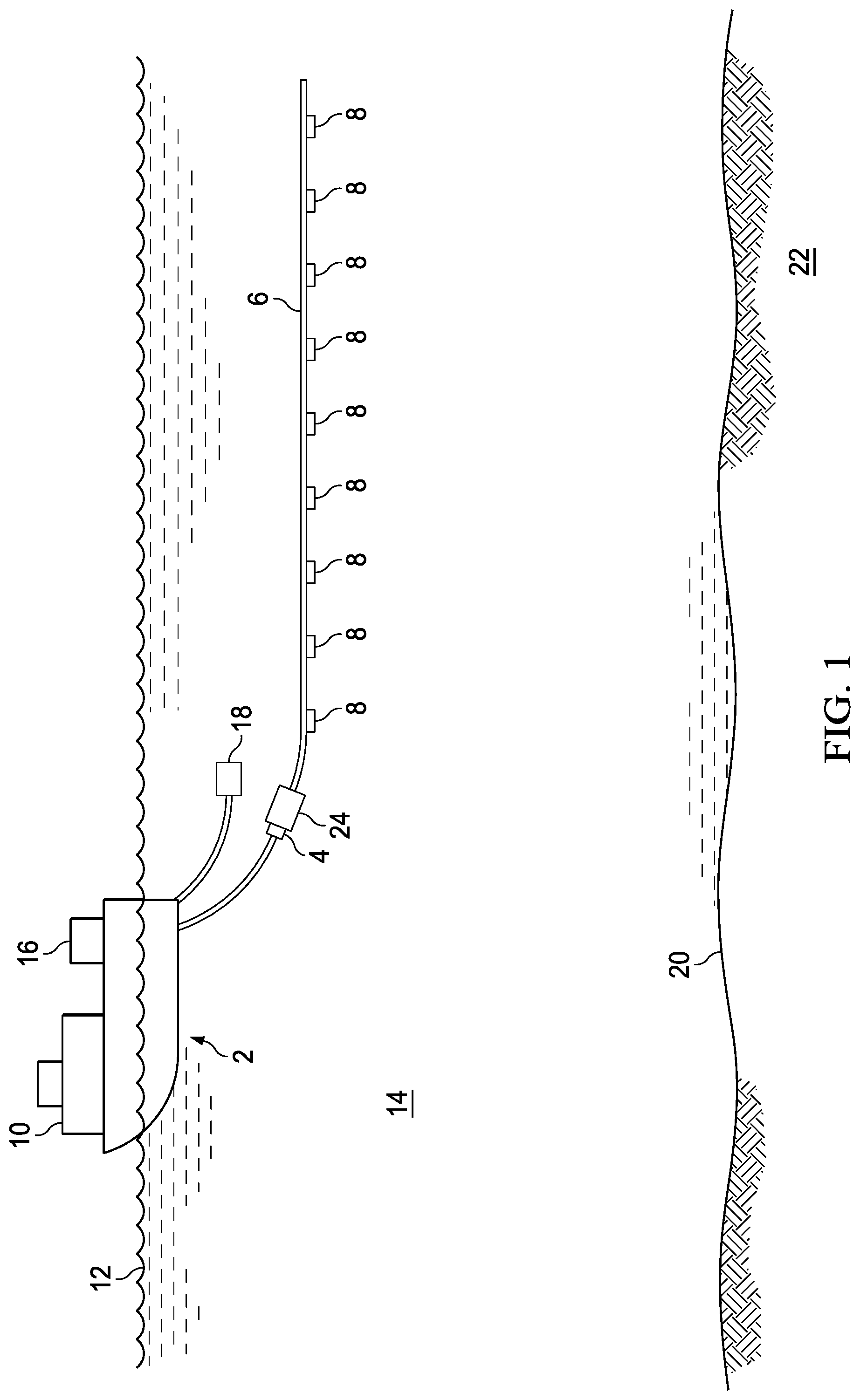 Patent US11780535 — Methods and systems for underwater application of streamer coating on geophysical streamers — Figure 1
