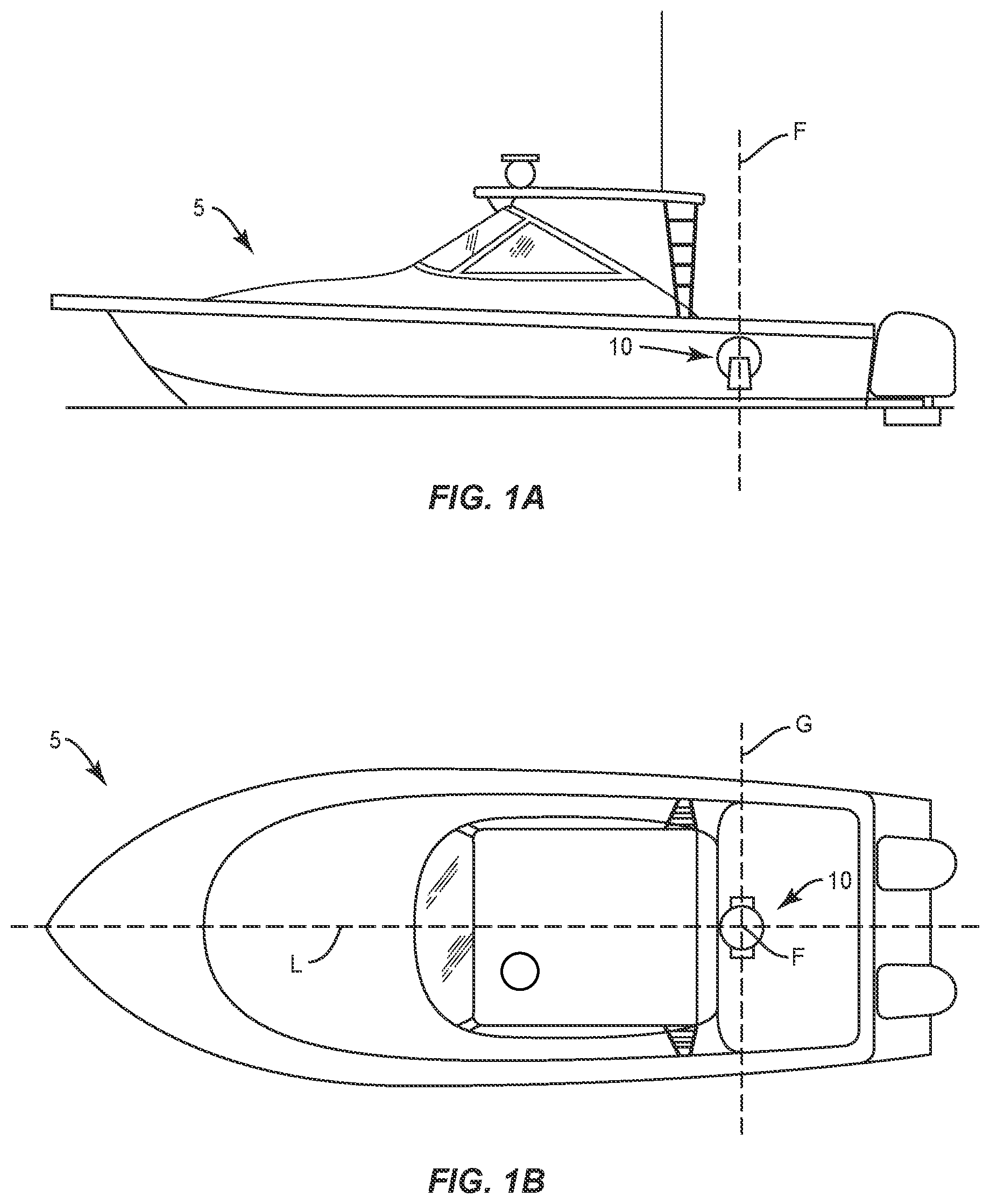 Patent US11780541 — Gyroscopic boat stabilizer with motor cooling — Figure 1