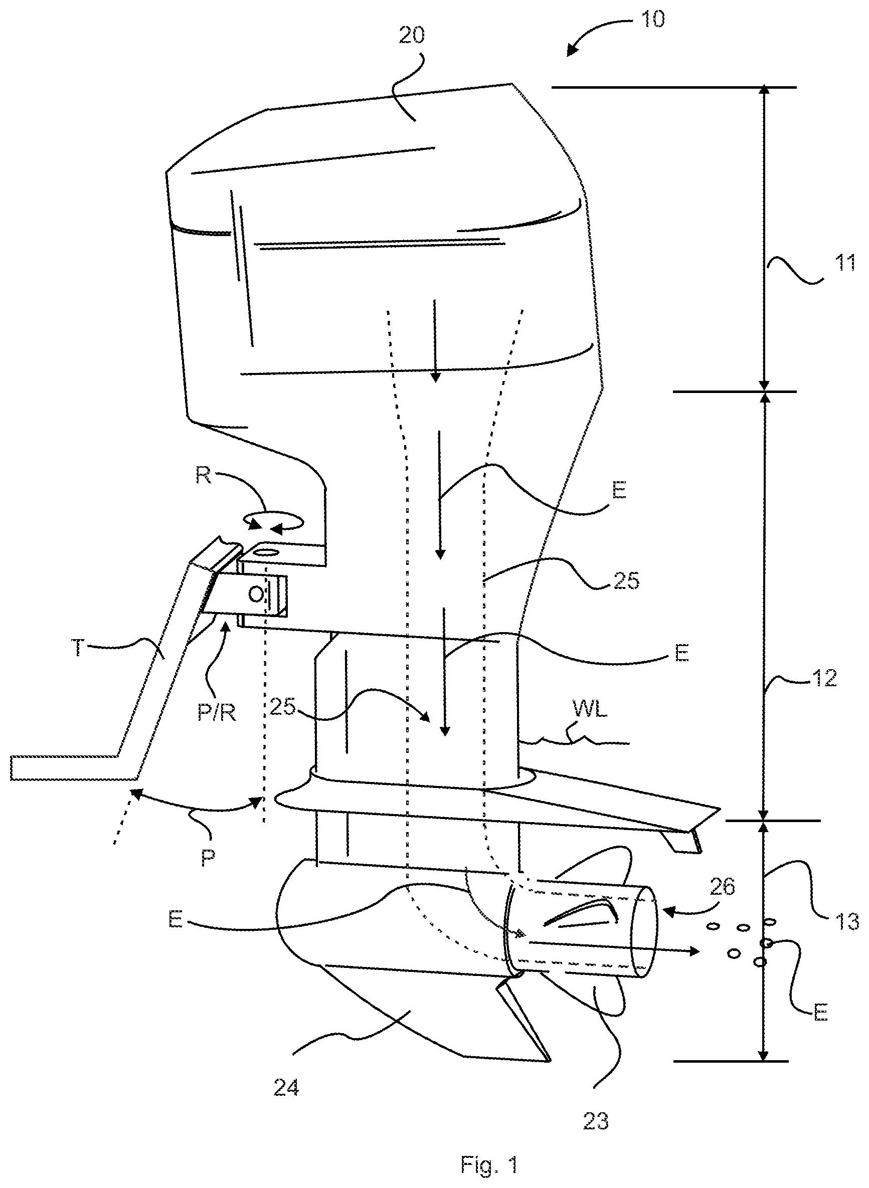 Patent US11780548 — Outboard motor and methods of use thereof — Figure 1