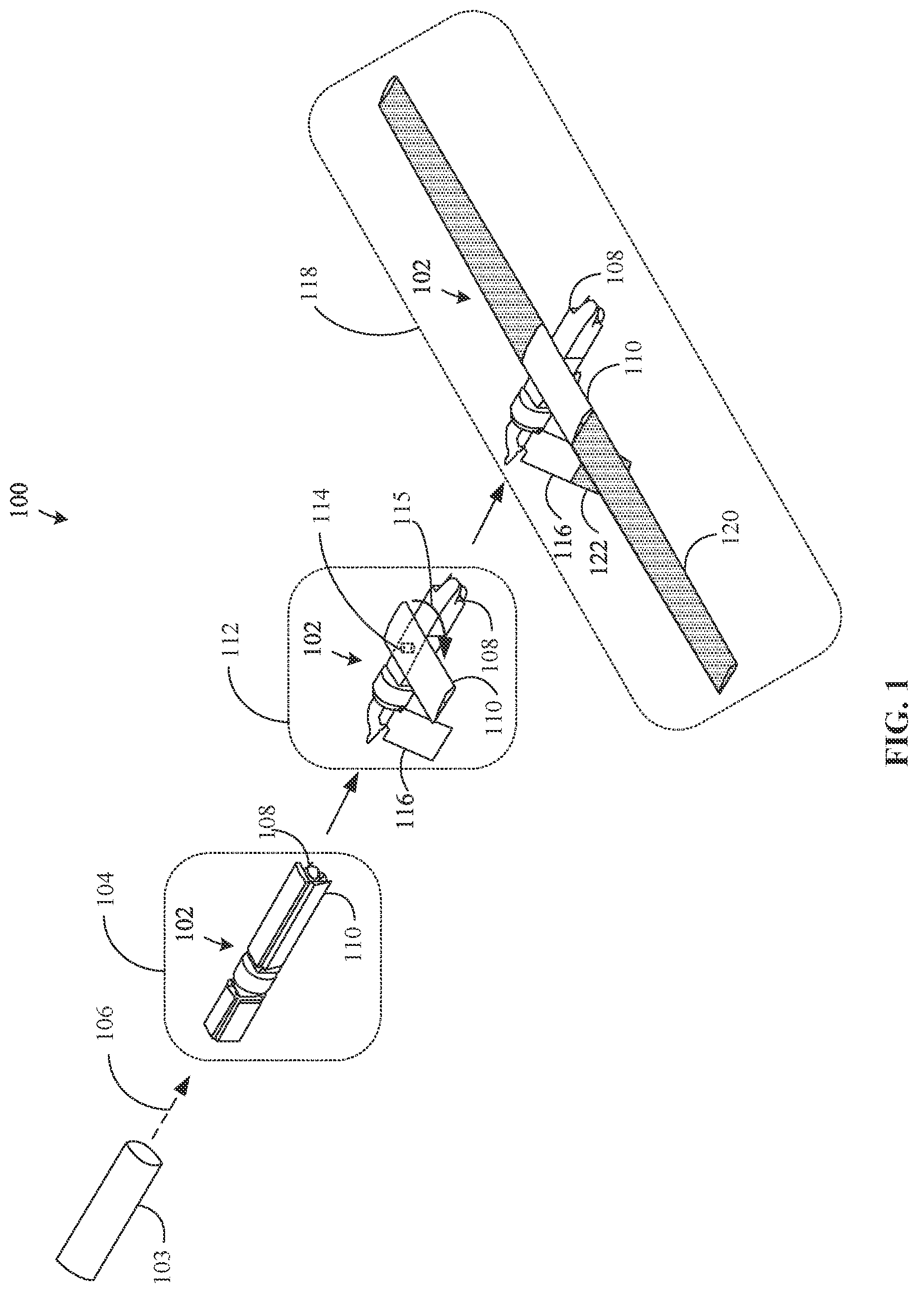 Patent US11780556 — Methods and apparatus for space-efficient aircraft deployment — Figure 1