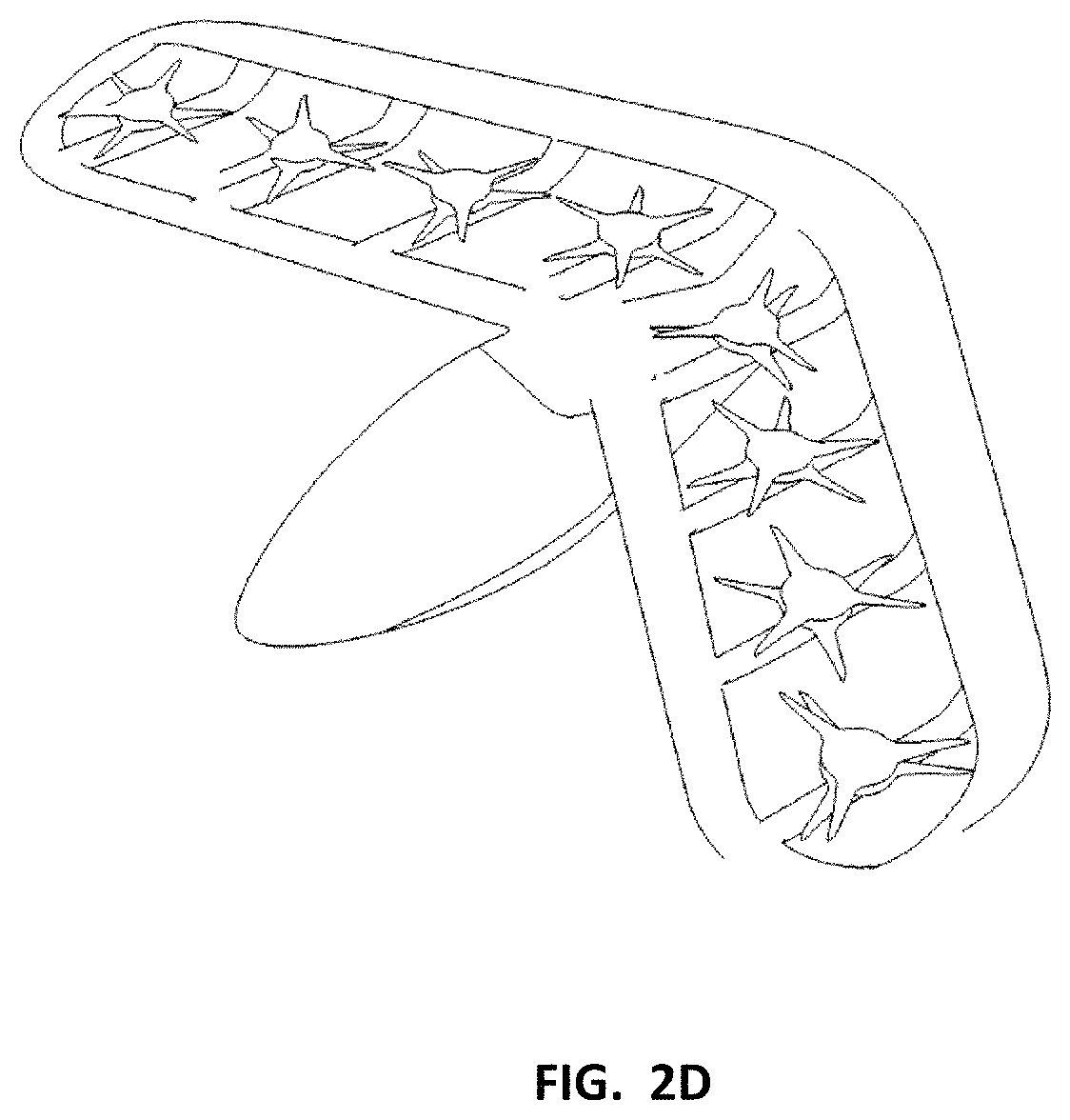 Patent US11780572 Figure 5 – VTOL aircraft using fixed forward canted rotors to simulate rigid wing dynamics