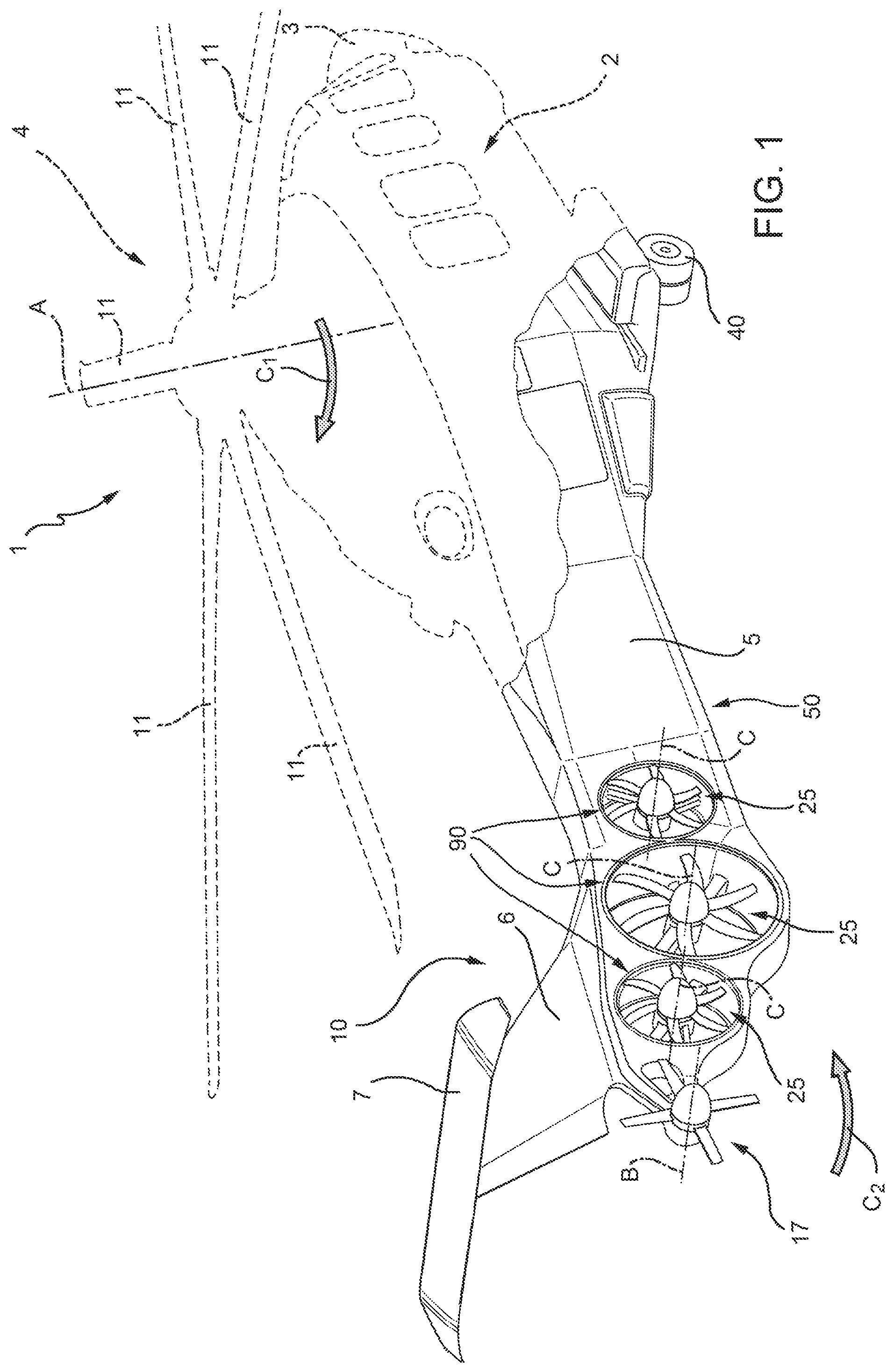 Patent US11780575 — Helicopter with an anti-torque system — Figure 1