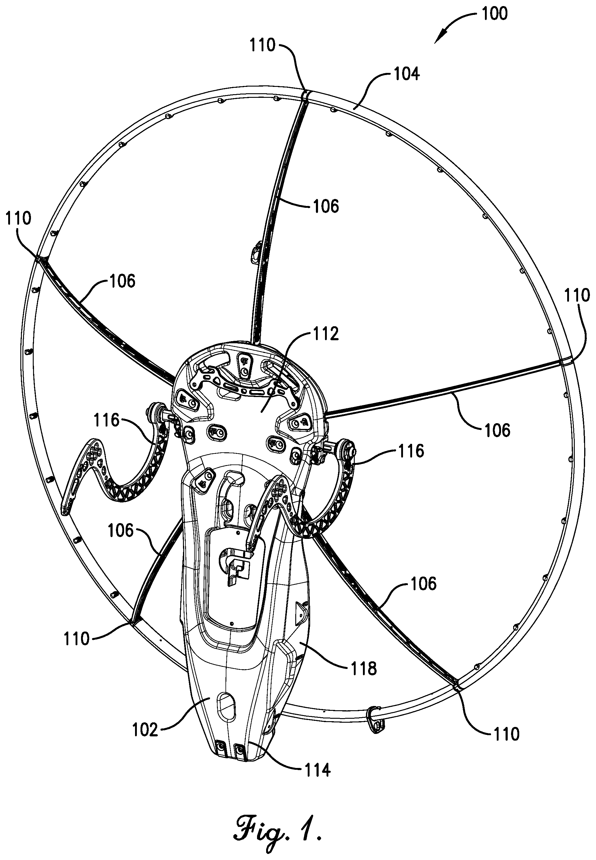 Patent US11780577 — Unibody paramotor assembly — Figure 1