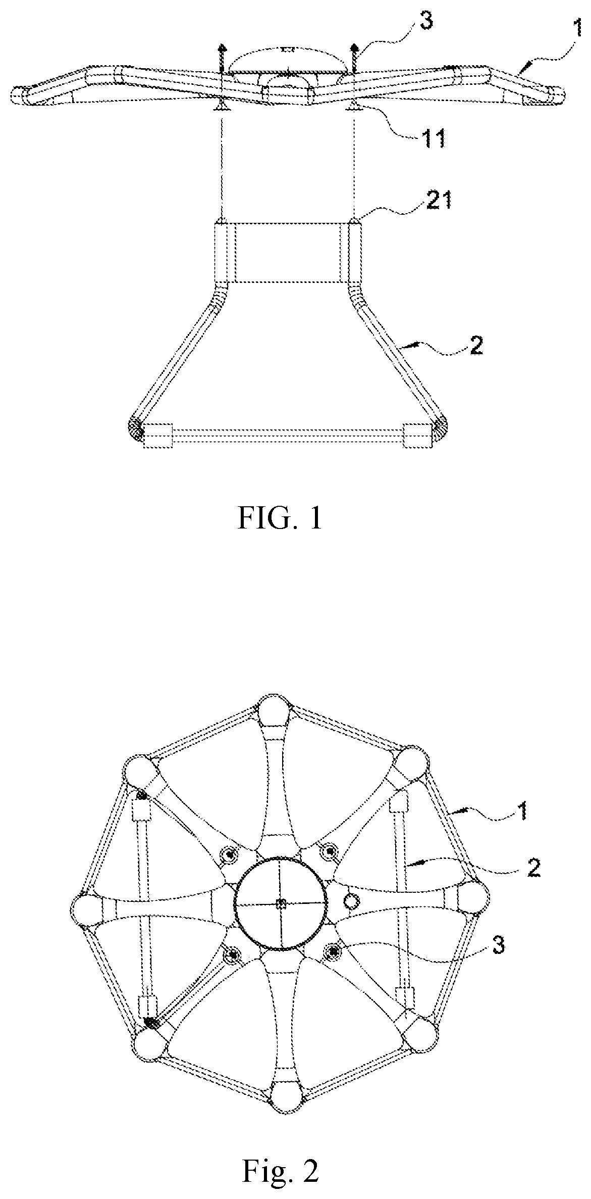 Patent US11780581 — Quick disassembling structure and unmanned aerial vehicle — Figure 1