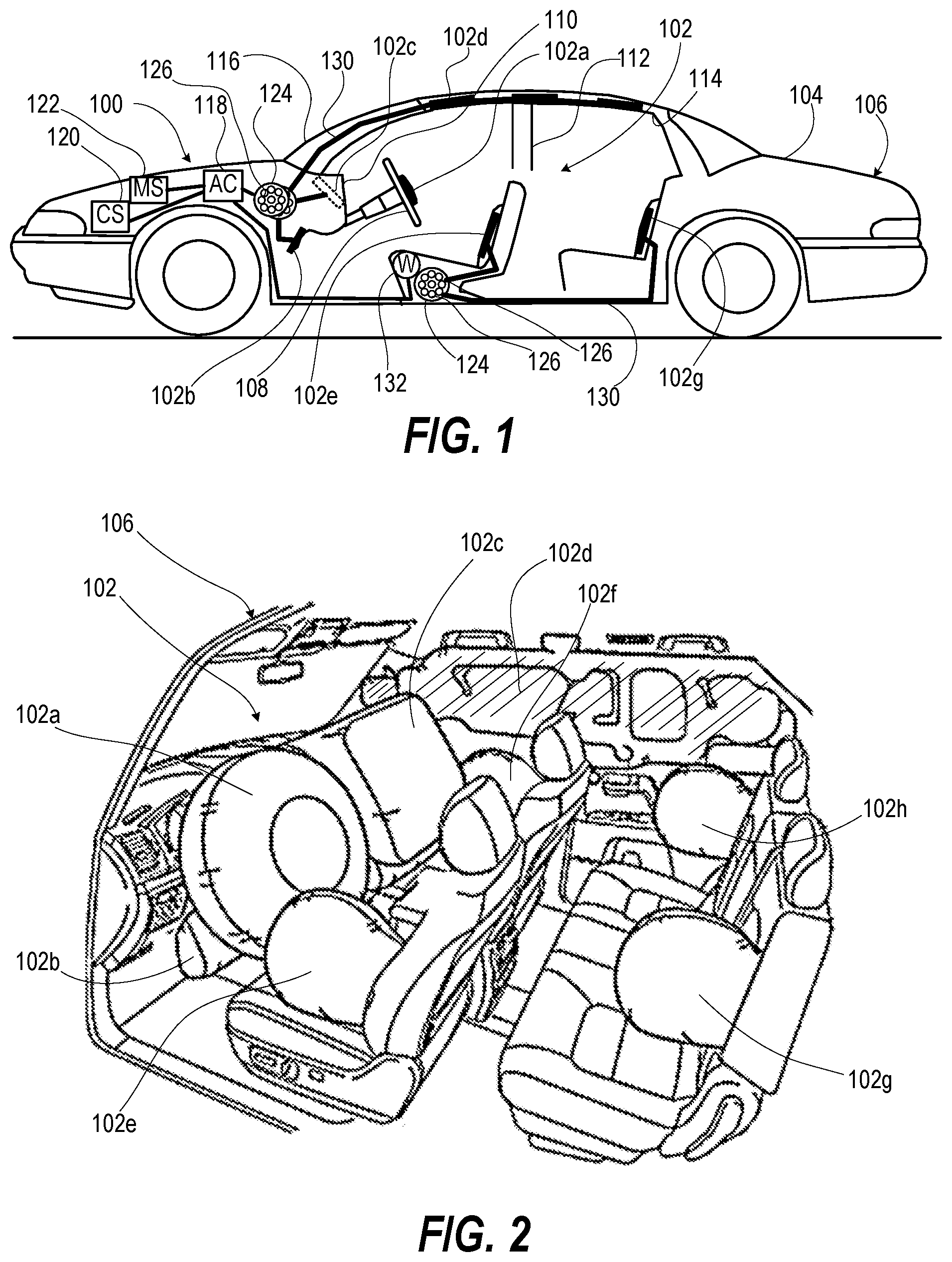 Patent US11780586 — Adaptive force vehicle airbag system — Figure 1