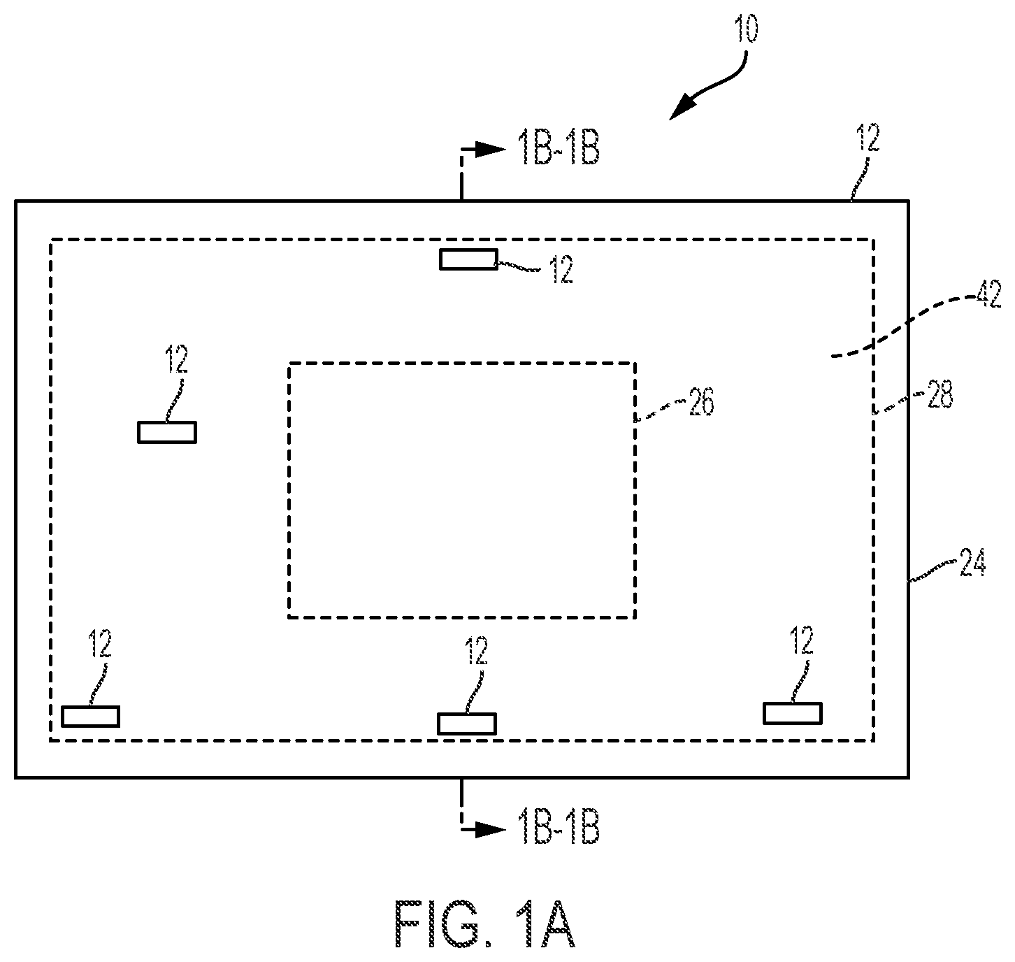 Patent US11780594 — Transparency including a wireless sensor — Figure 1