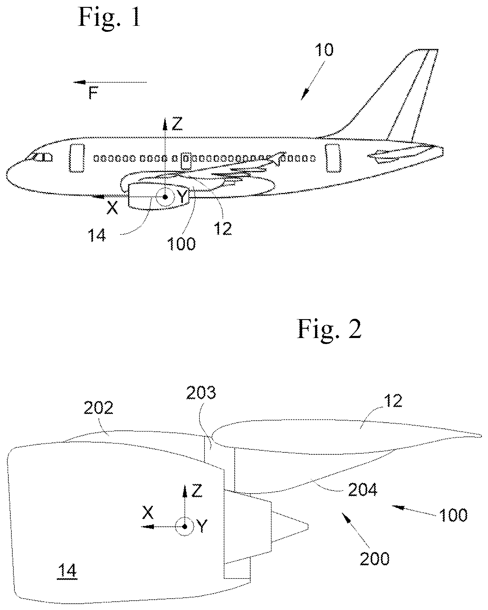 Patent US11780599 — Aircraft engine pylon having a mobile cowl — Figure 1