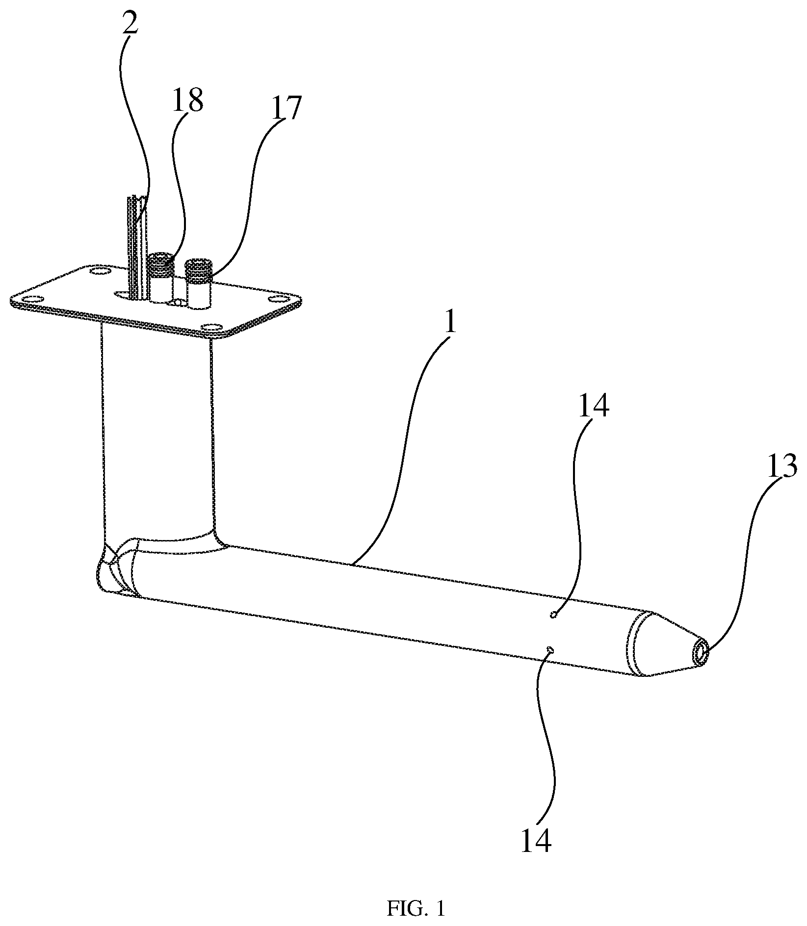 Patent US11780602 — Integrated heating airspeed tube and unmanned aerial vehicle including same — Figure 1