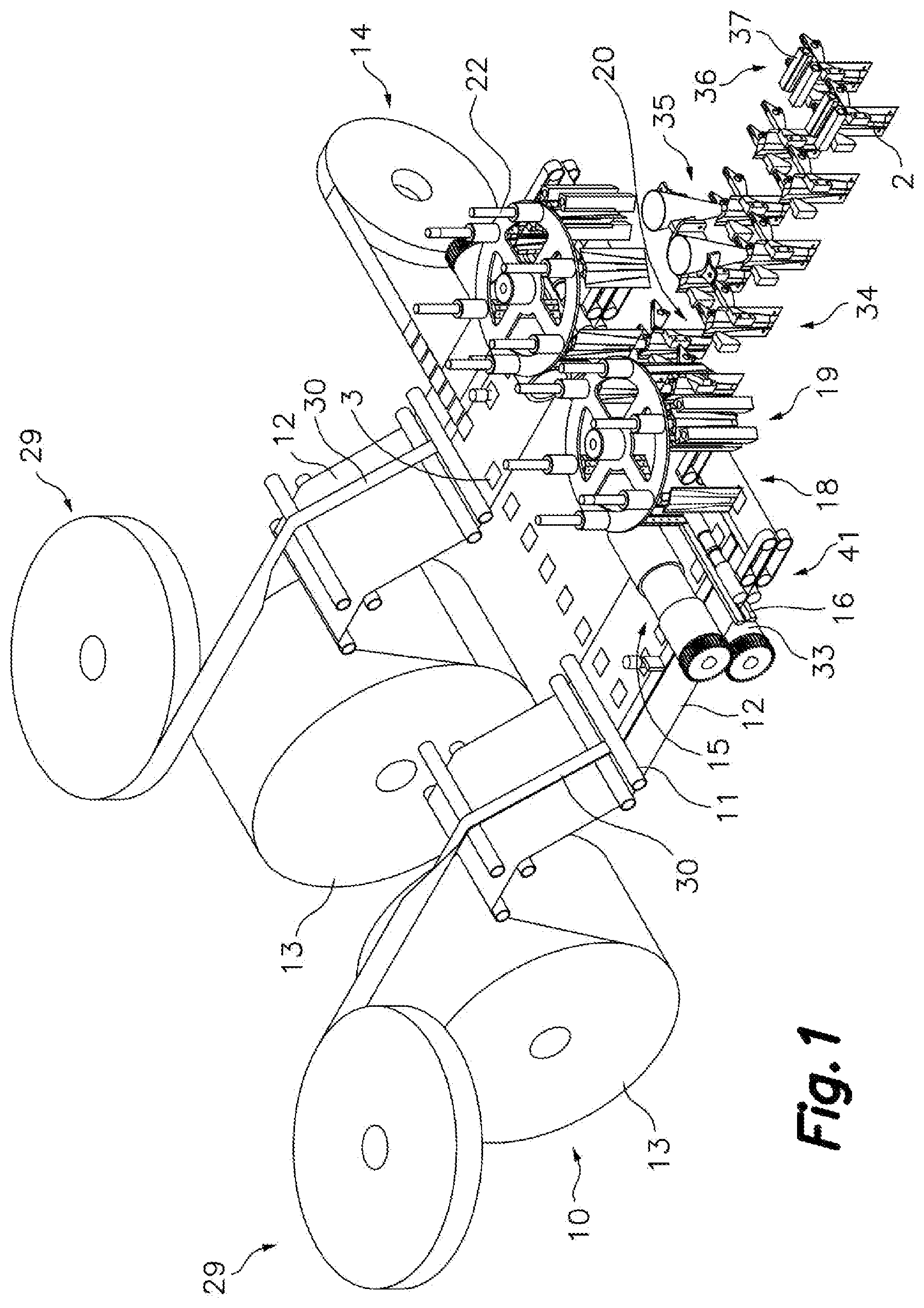 Patent US11780616 — Machine for automatically making a pouch type container — Figure 1