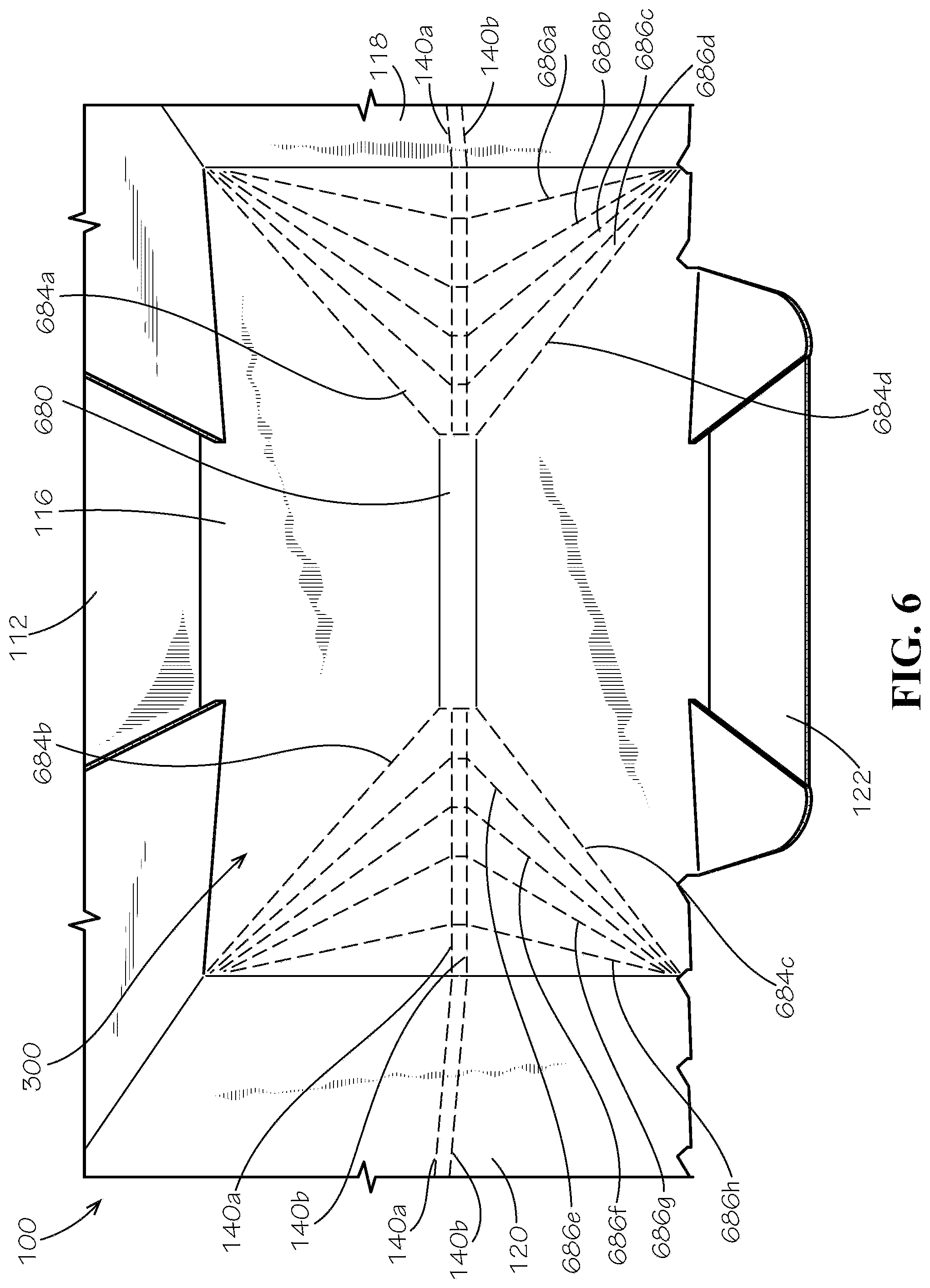 Patent US11780635 Figure 6 – Perforated collapsible box