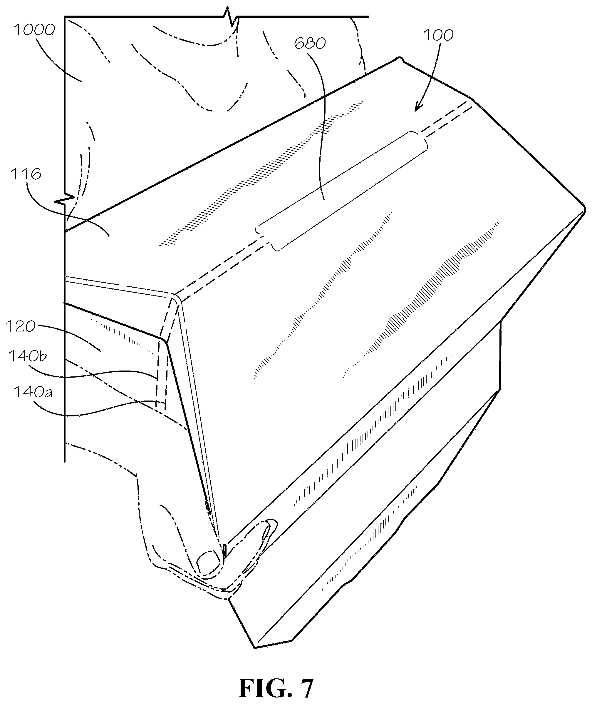 Patent US11780635 Figure 7 – Perforated collapsible box