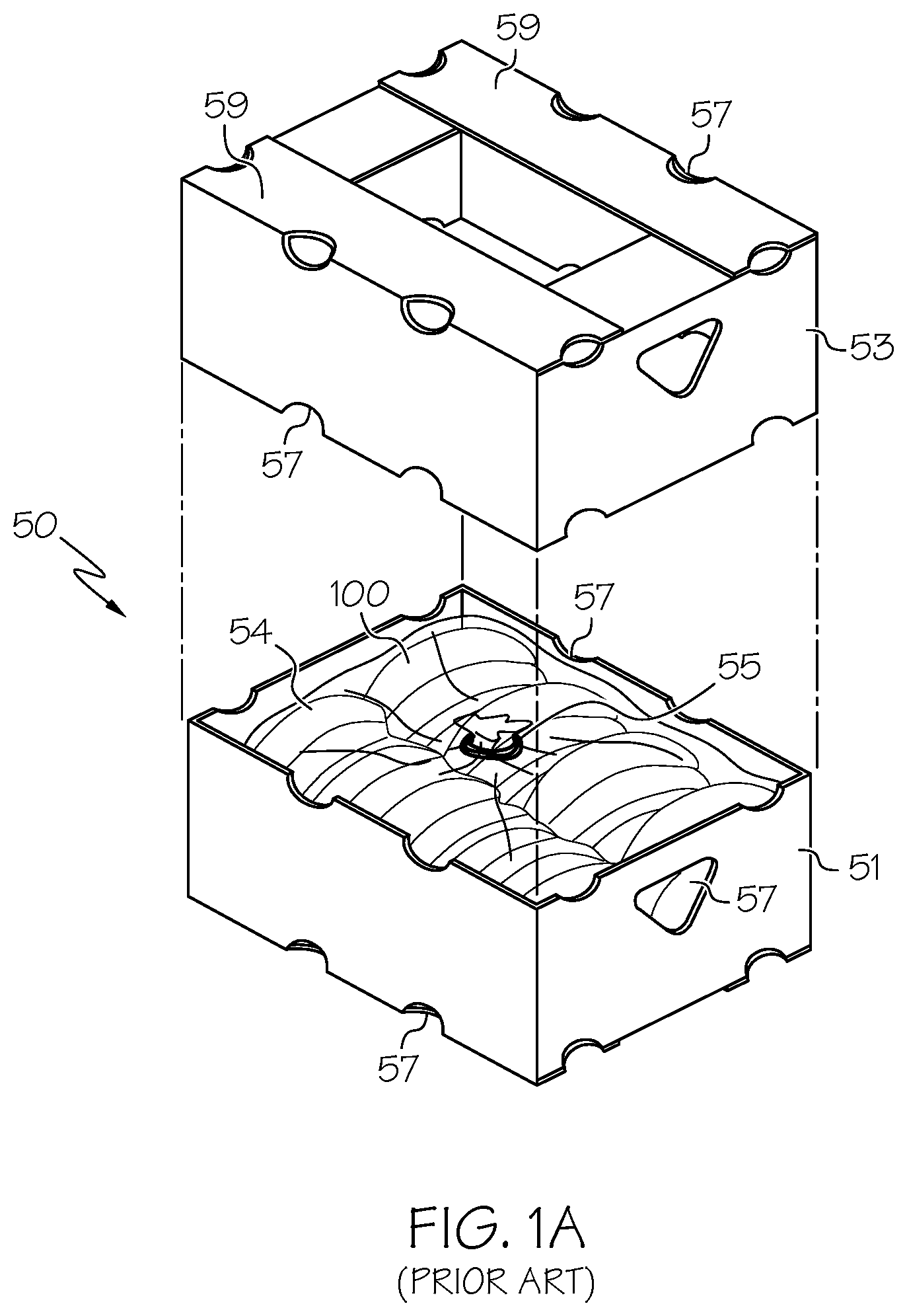 Patent US11780639 — Optimized system, box and bag for packing, shipping, storing and displaying produce — Figure 1