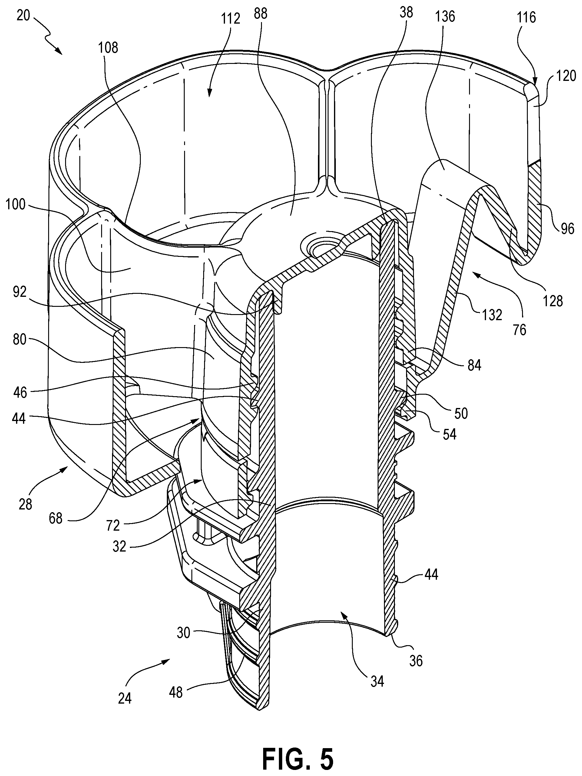 Patent US11780651 Figure 6 – Closure for a container and components for a closure
