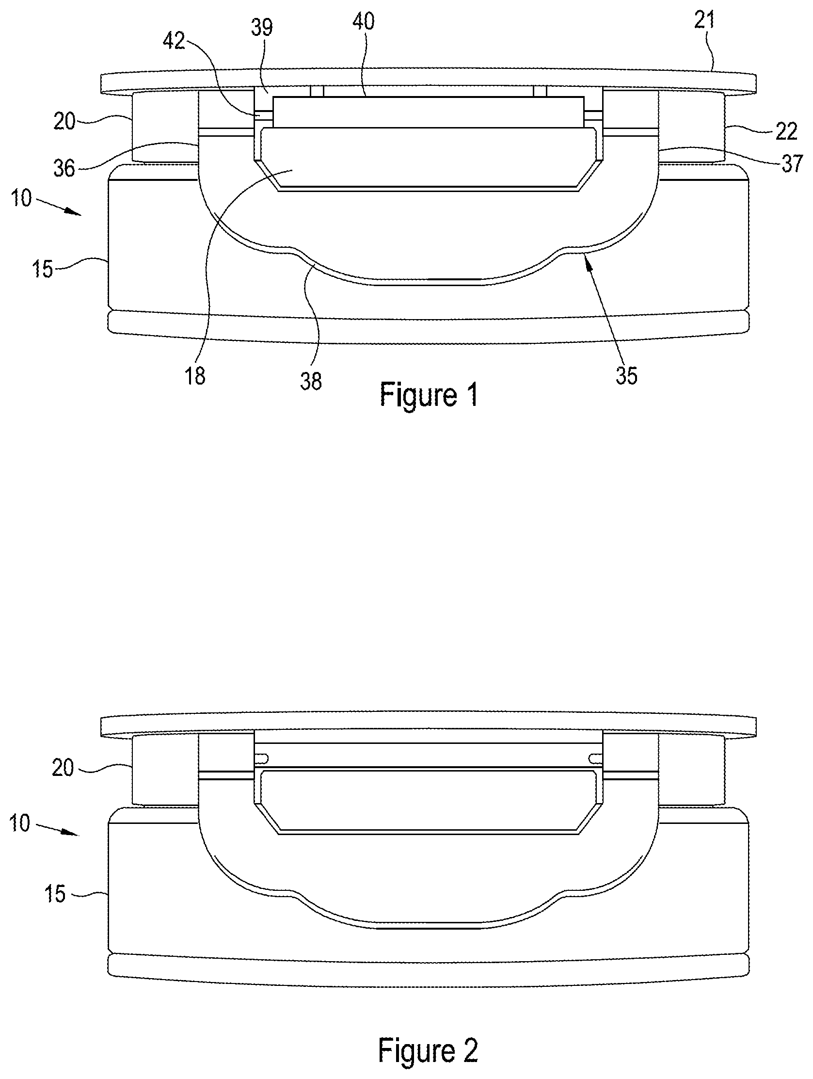 Patent US11780653 — Tamper evident container closure — Figure 1