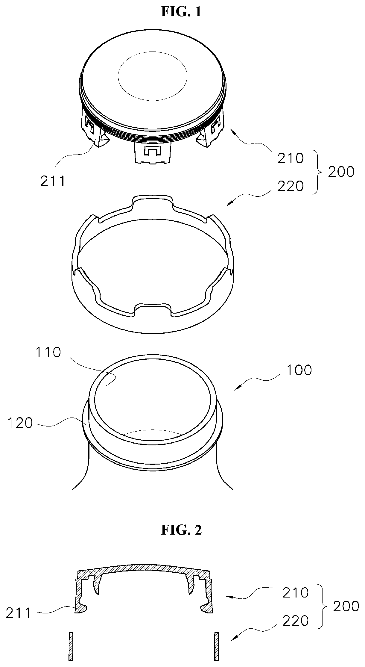 Patent US11780655 — Structure for one-touch opening/closing of cap and container — Figure 1