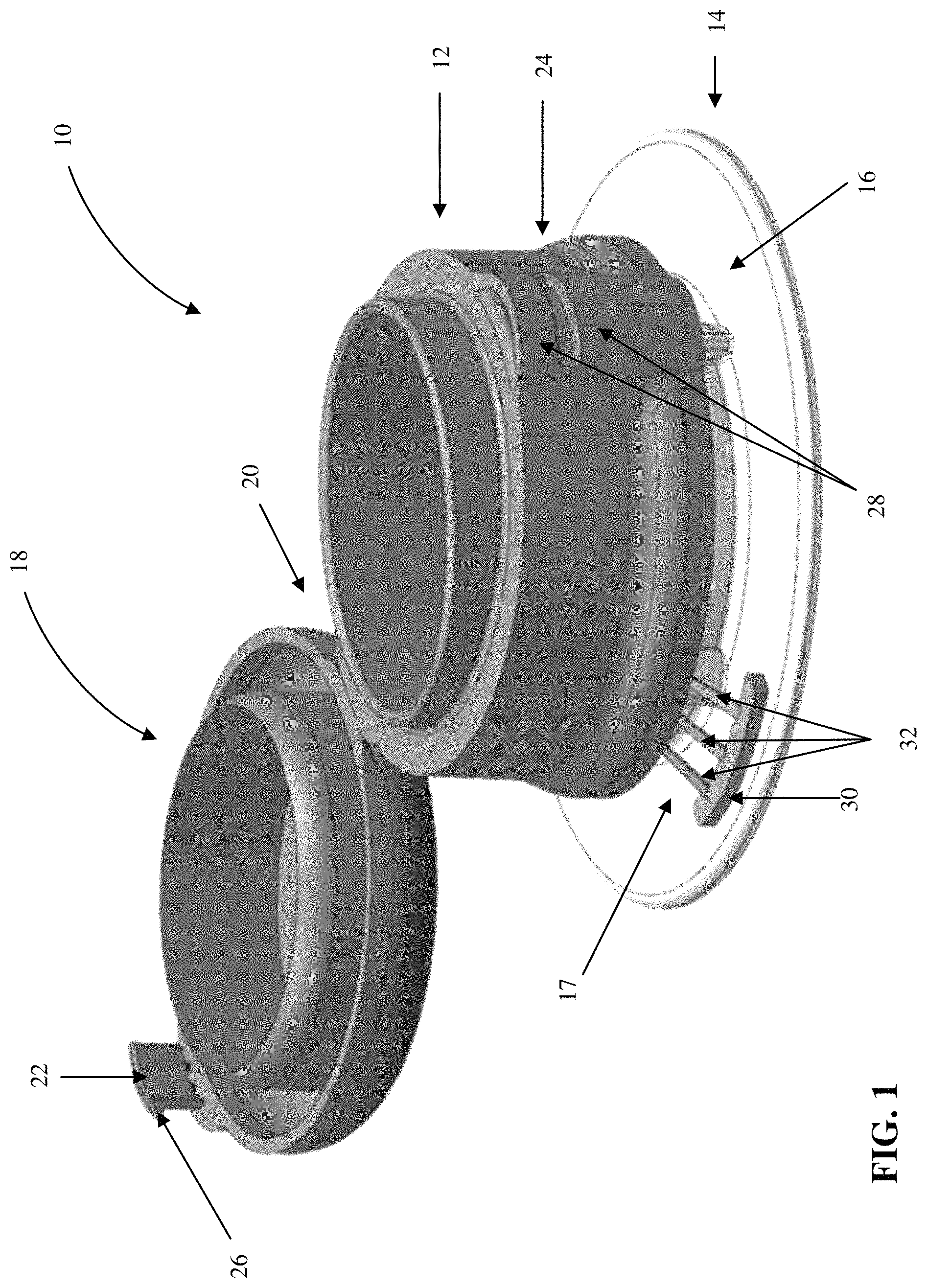 Patent US11780659 — Tethered closure device — Figure 1