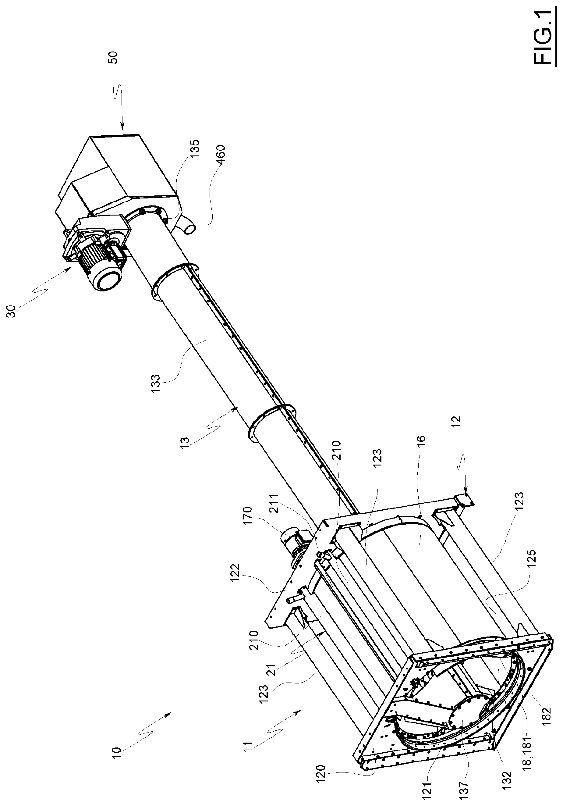 Patent US11780681 — Device for transporting solids — Figure 1
