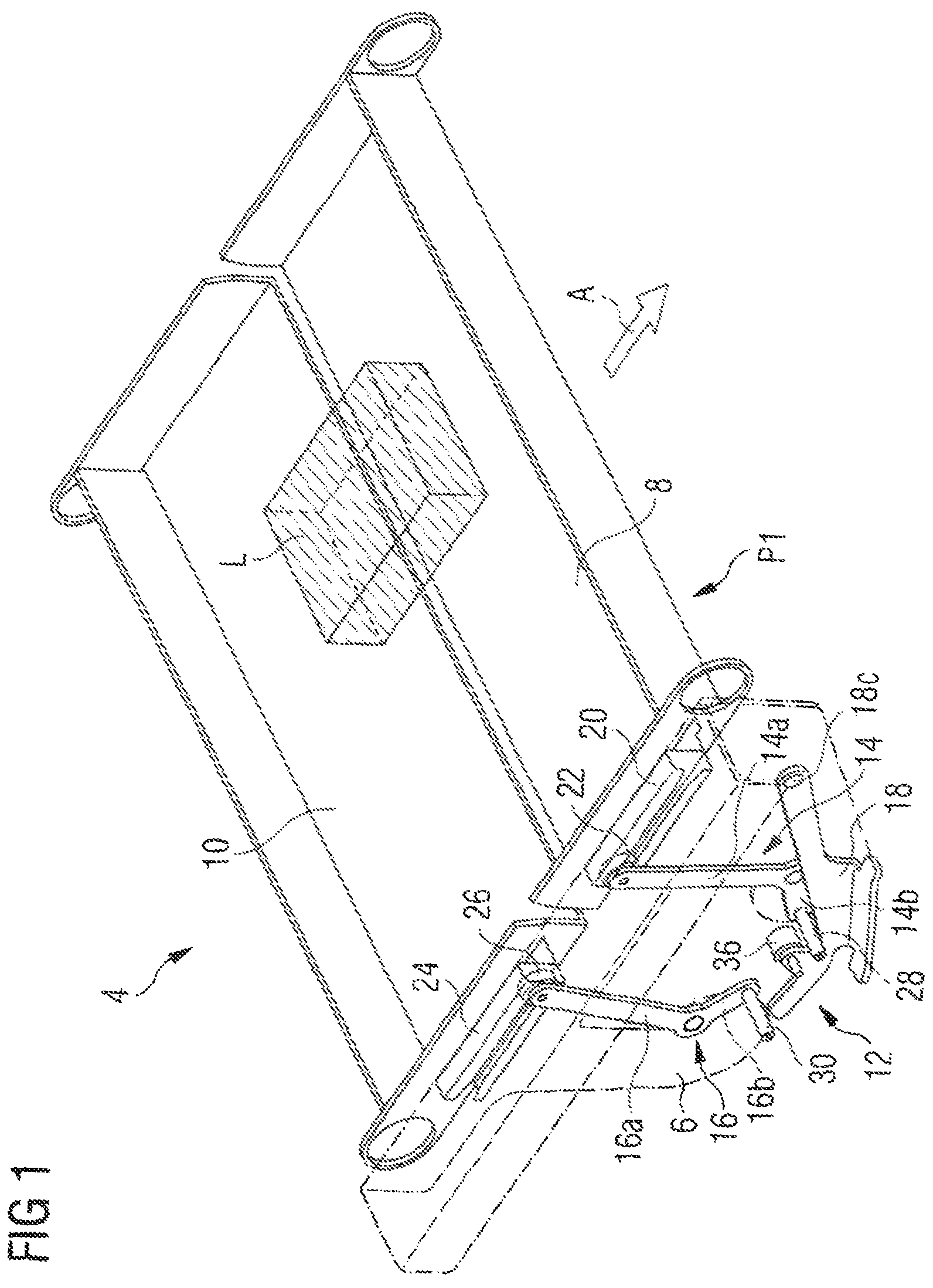 Patent US11780686 — Transport container for a sorting device — Figure 1