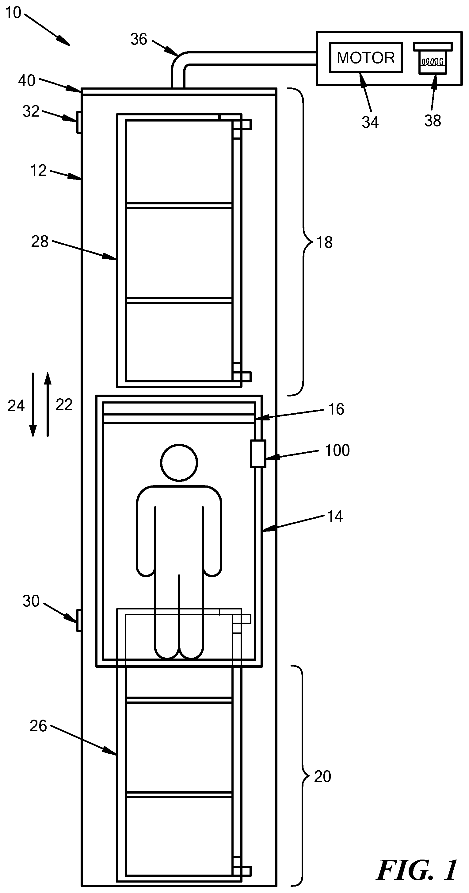 Patent US11780707 Figure 1 – Cabin guide