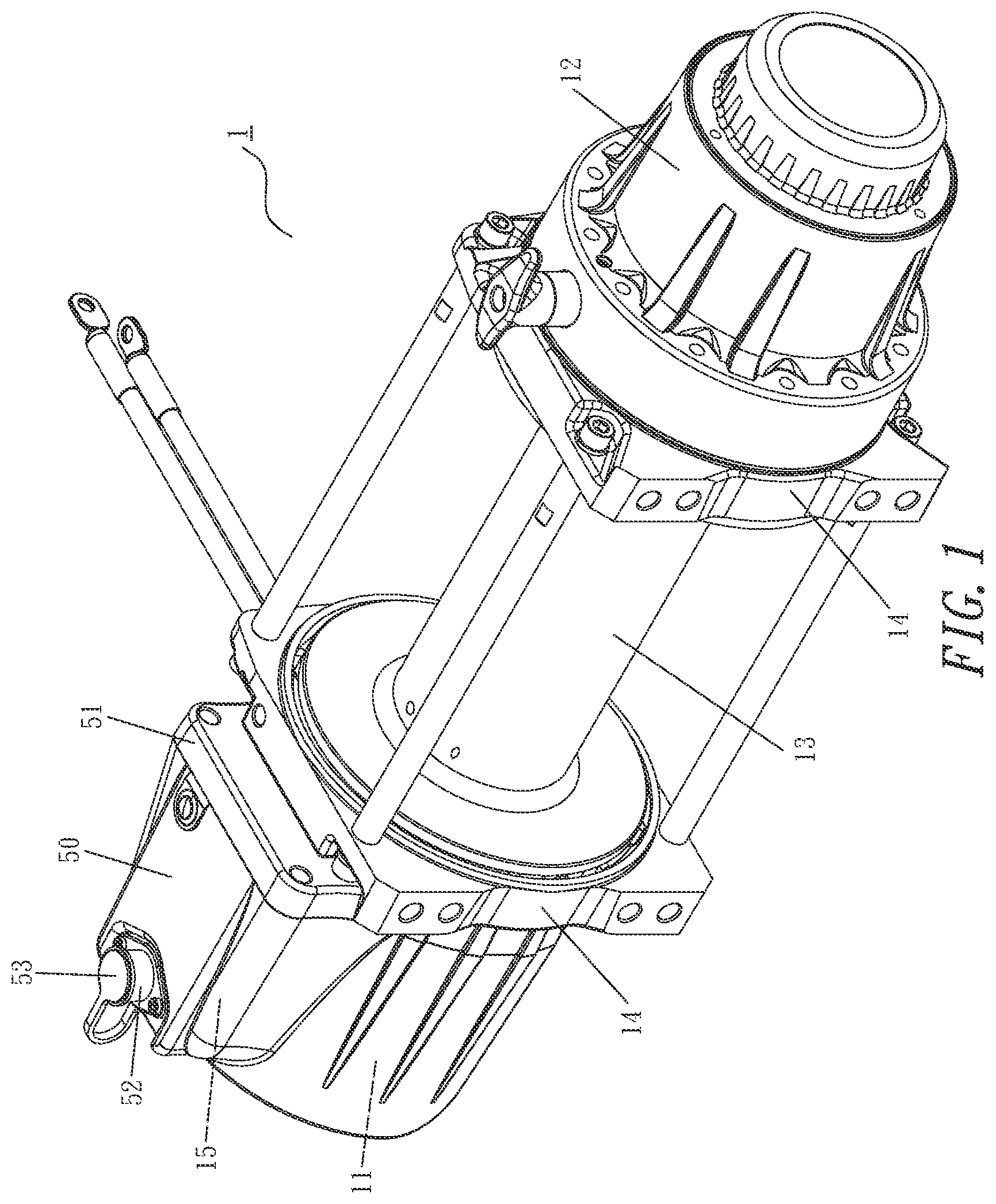 Patent US11780714 Figure 1 – Integrated structure of power source of power winch and electric control box