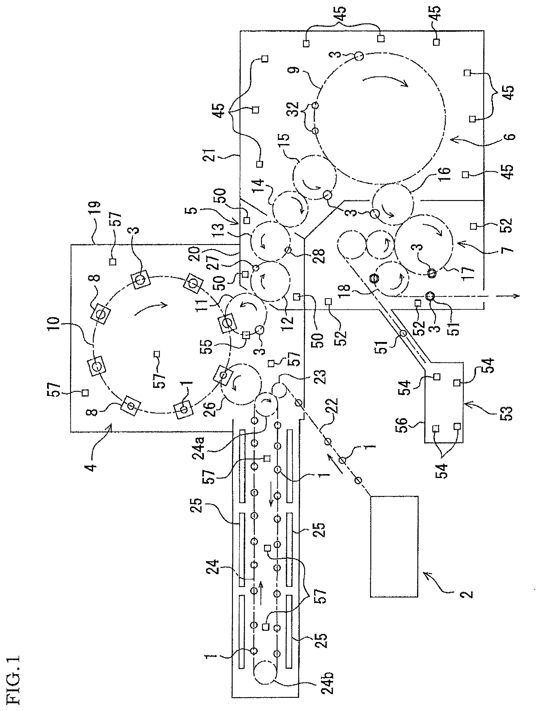 Patent US11780719 — Aseptic filling apparatus and method of decontaminating the same — Figure 1