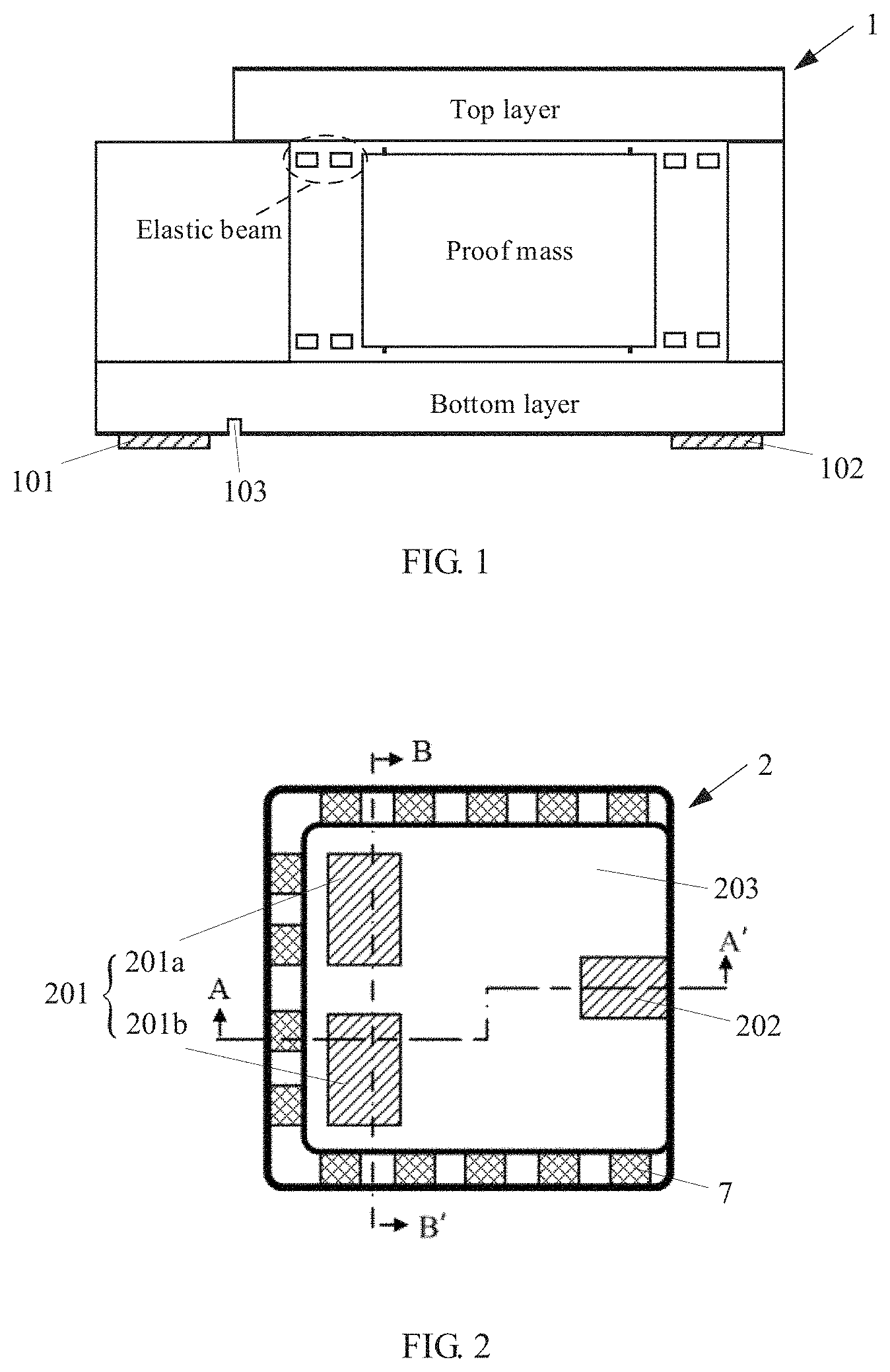 Patent US11780727 — Low-stress packaging structure for MEMS acceleration sensor chip — Figure 1