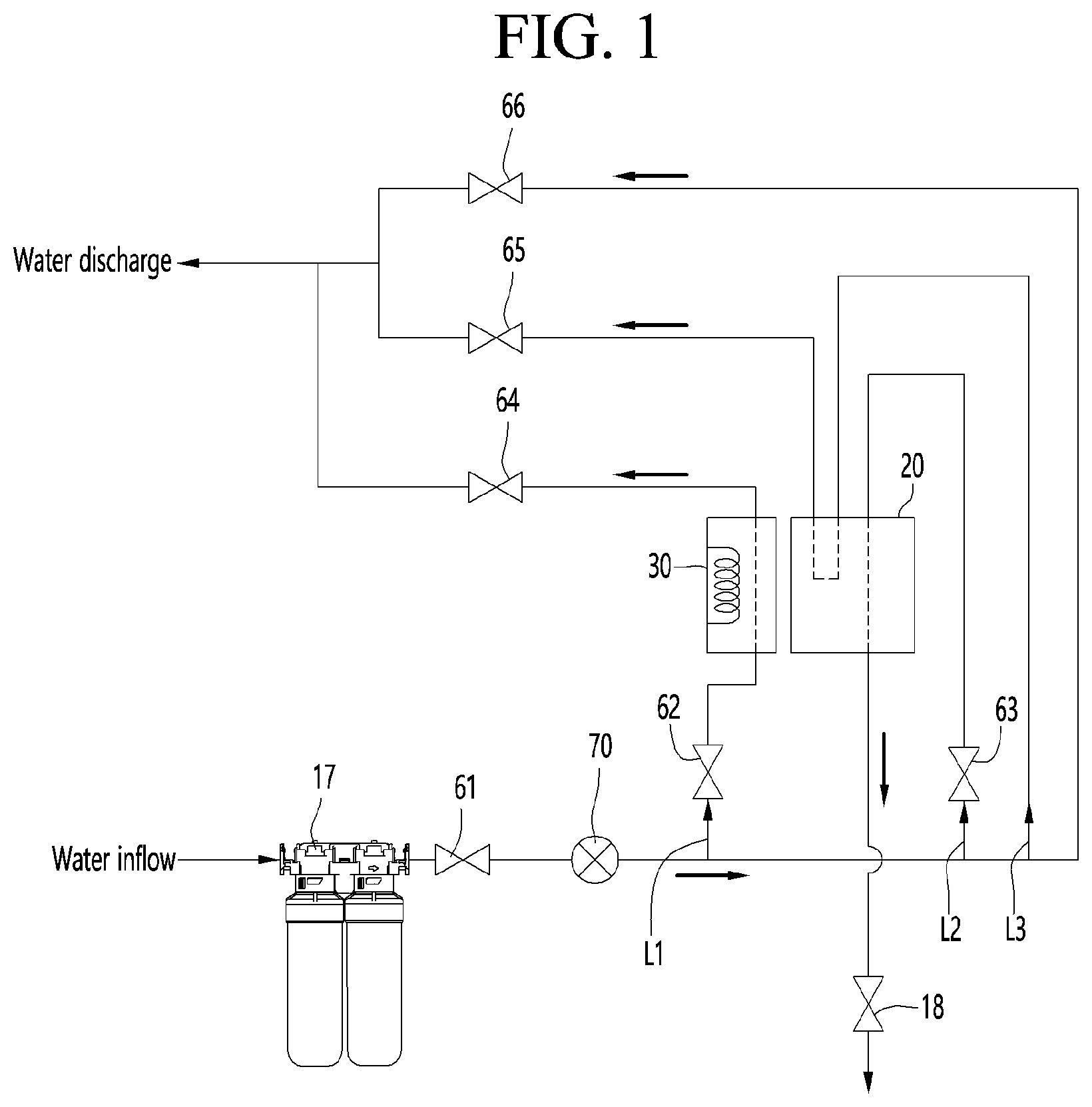 Patent US11780748 Figure 1 – Filter for water-purification device and water-purification device including the same