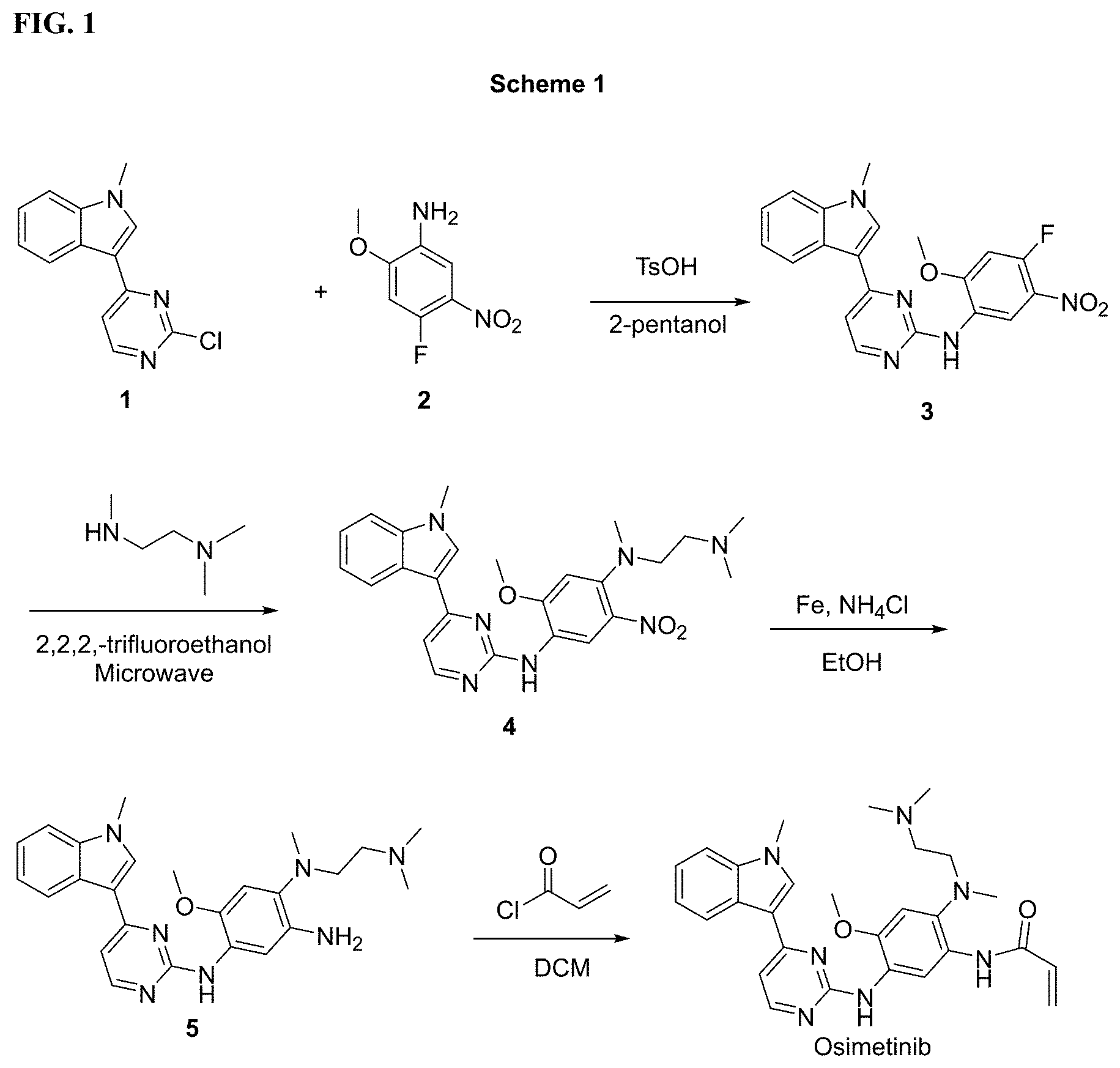Patent US11780824 — Process for preparing osimertinib or a salt thereof — Figure 1