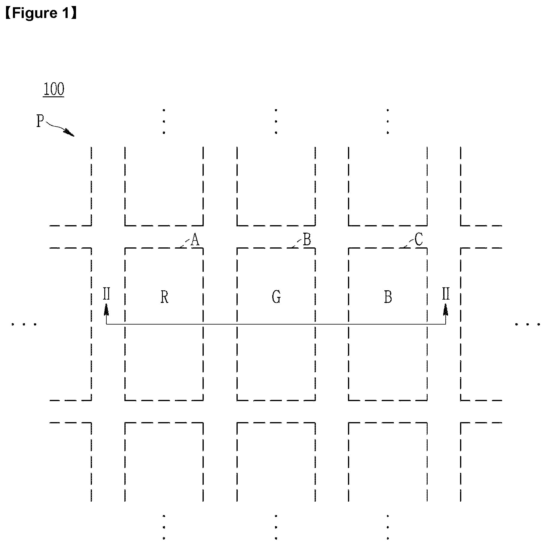 Patent US11781038 — Color conversion panel and manufacturing method thereof — Figure 1