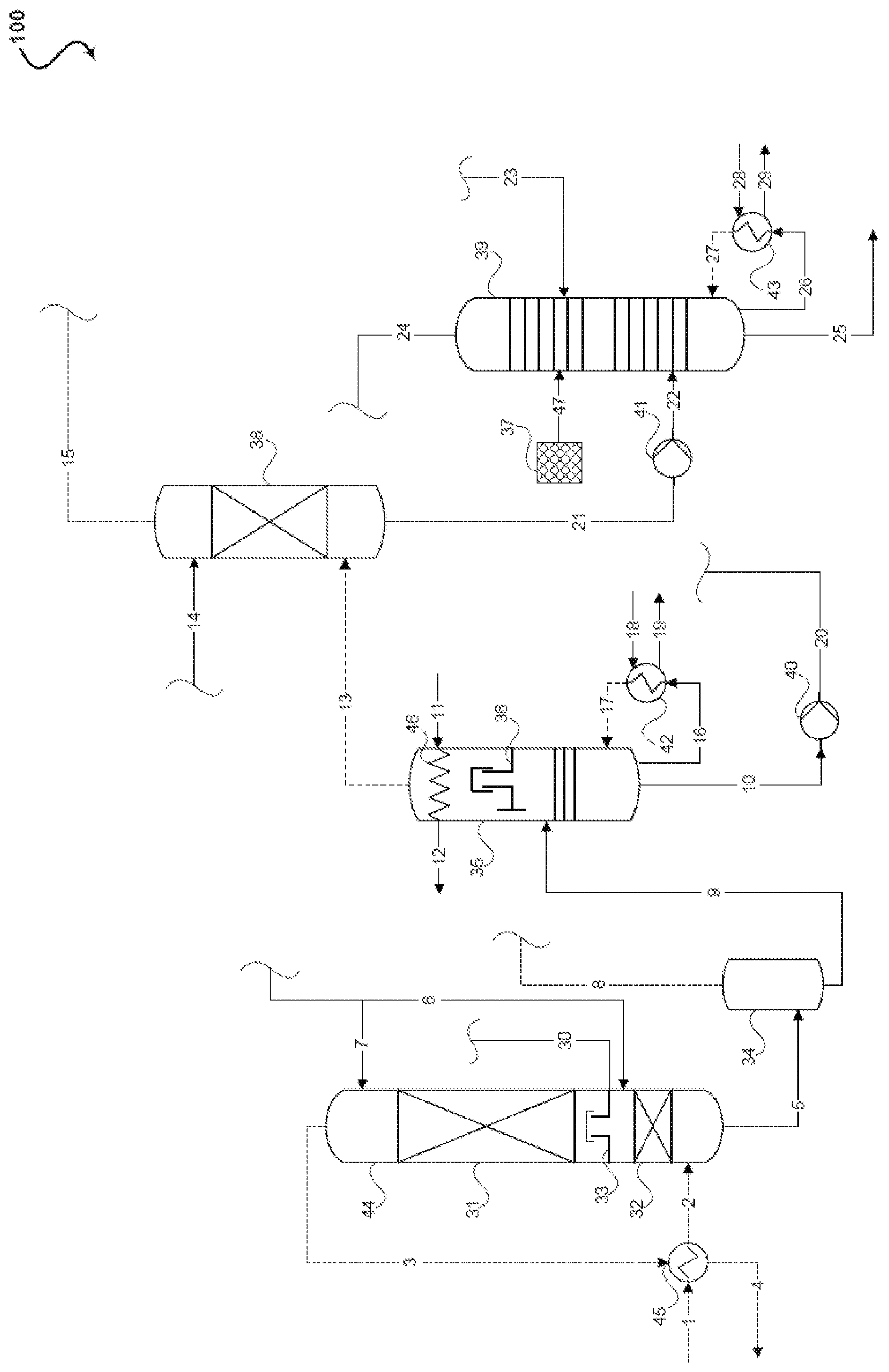 Patent US11781082 — Process and plant for removing thiols from synthesis gas — Figure 1