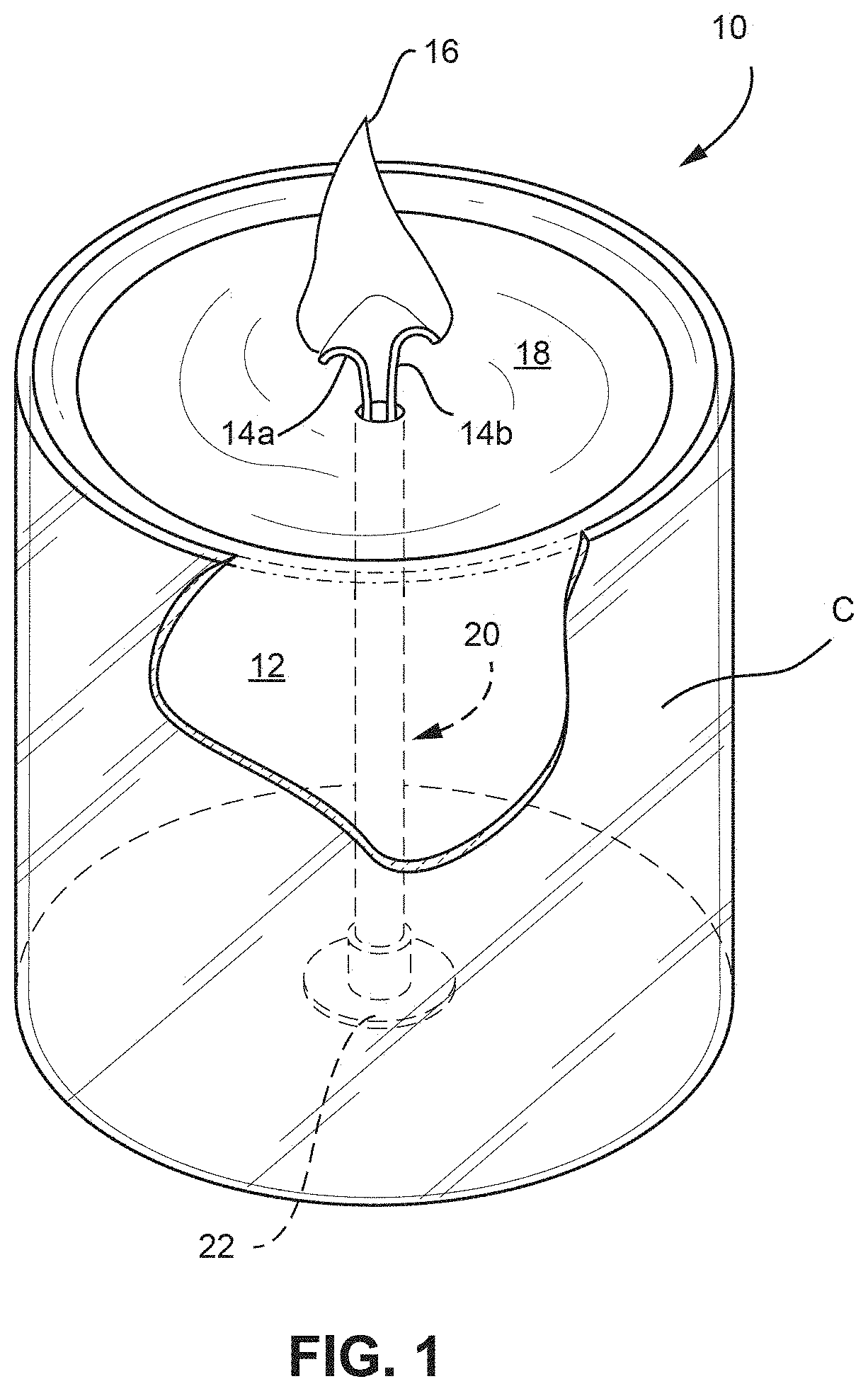 Patent US11781089 — Multiple wick candle assemblies and methods of making the same — Figure 1